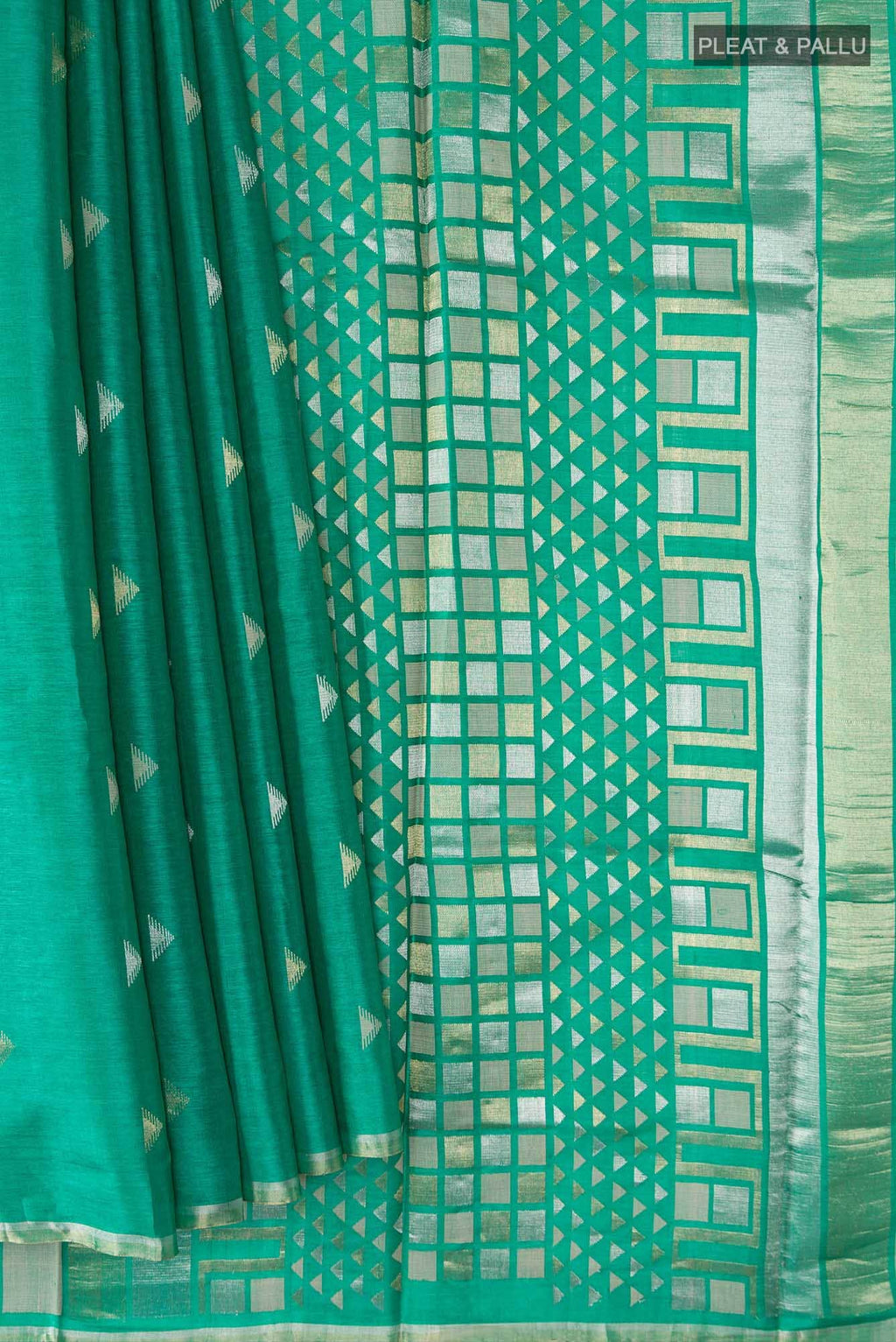 Green Bhagalpuri Tussar Silk Saree
