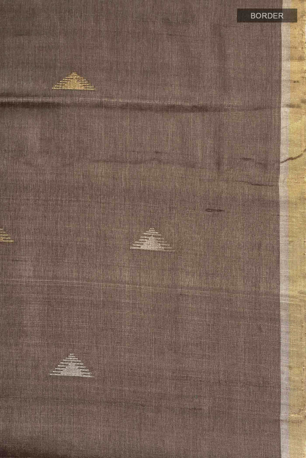 Brown Tussar Silk Saree