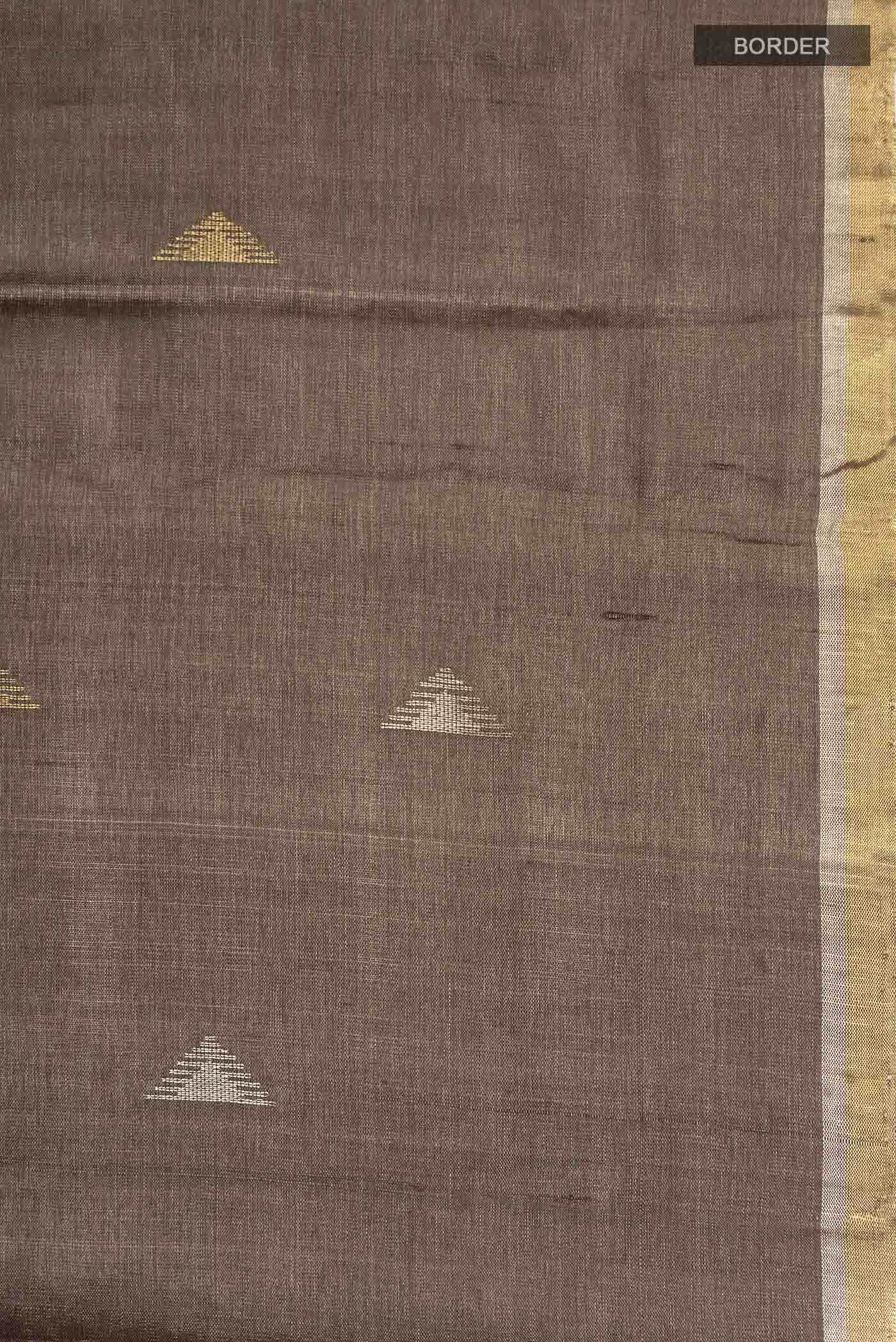 Brown Tussar Silk Saree