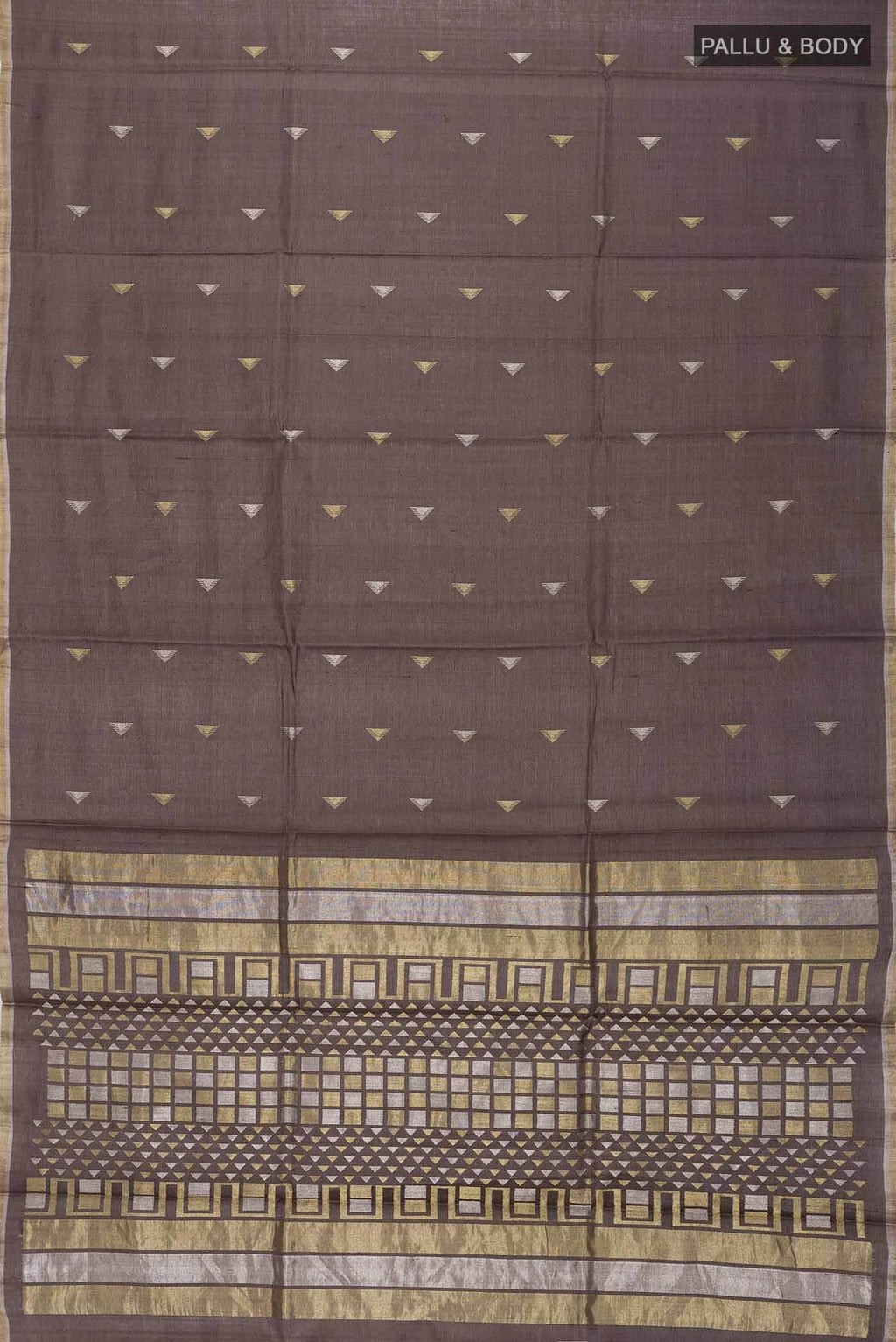 Brown Tussar Silk Saree