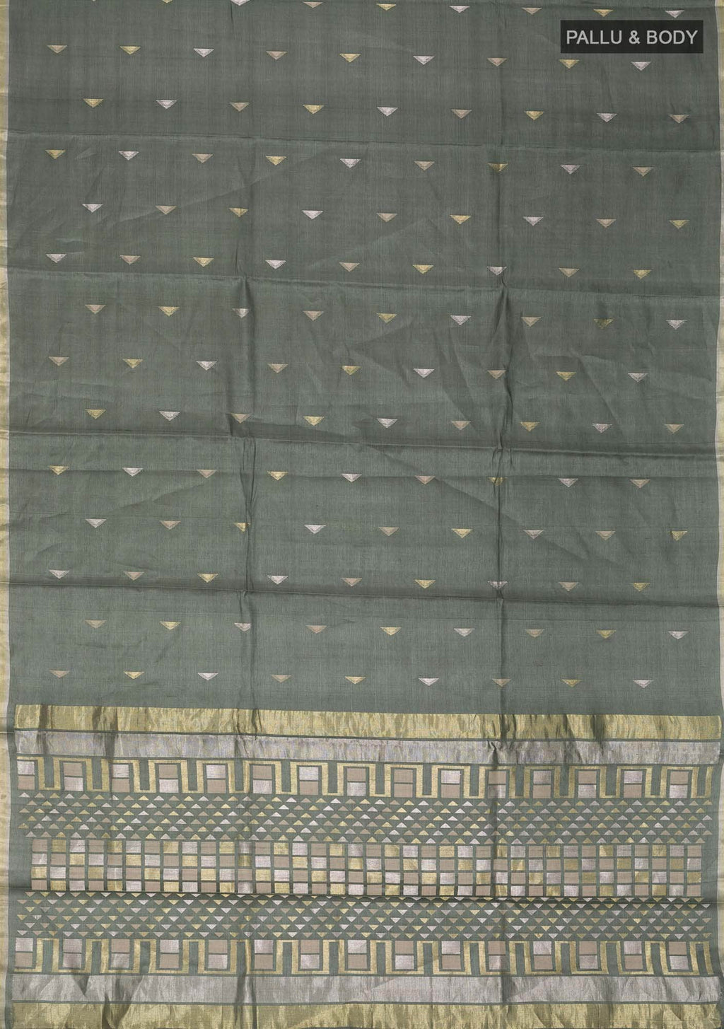 Sage Green Bhagalpuri Tussar Silk Saree