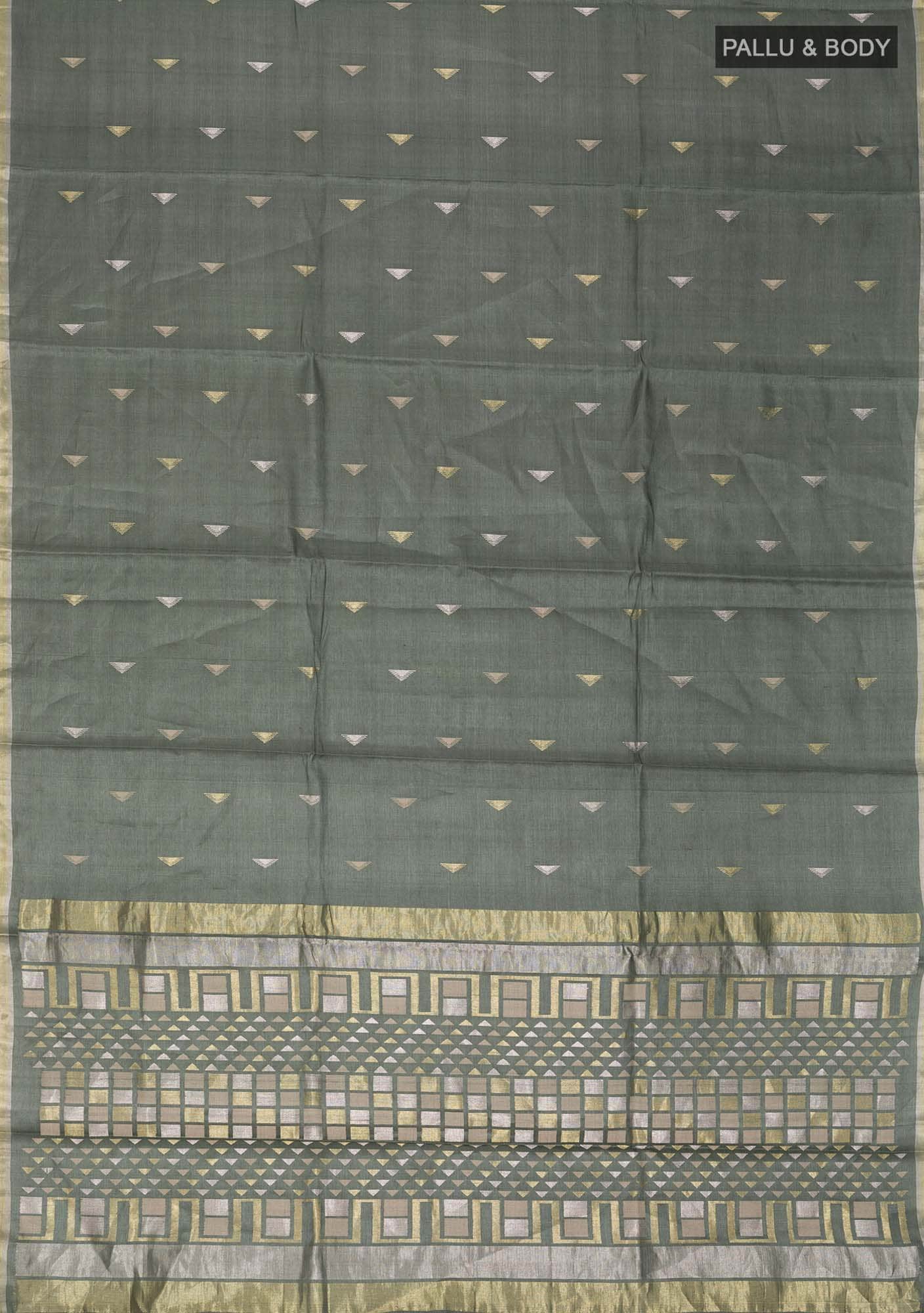 Sage Green Bhagalpuri Tussar Silk Saree