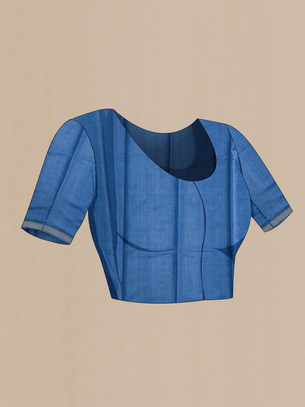Blue Tussar Silk Saree