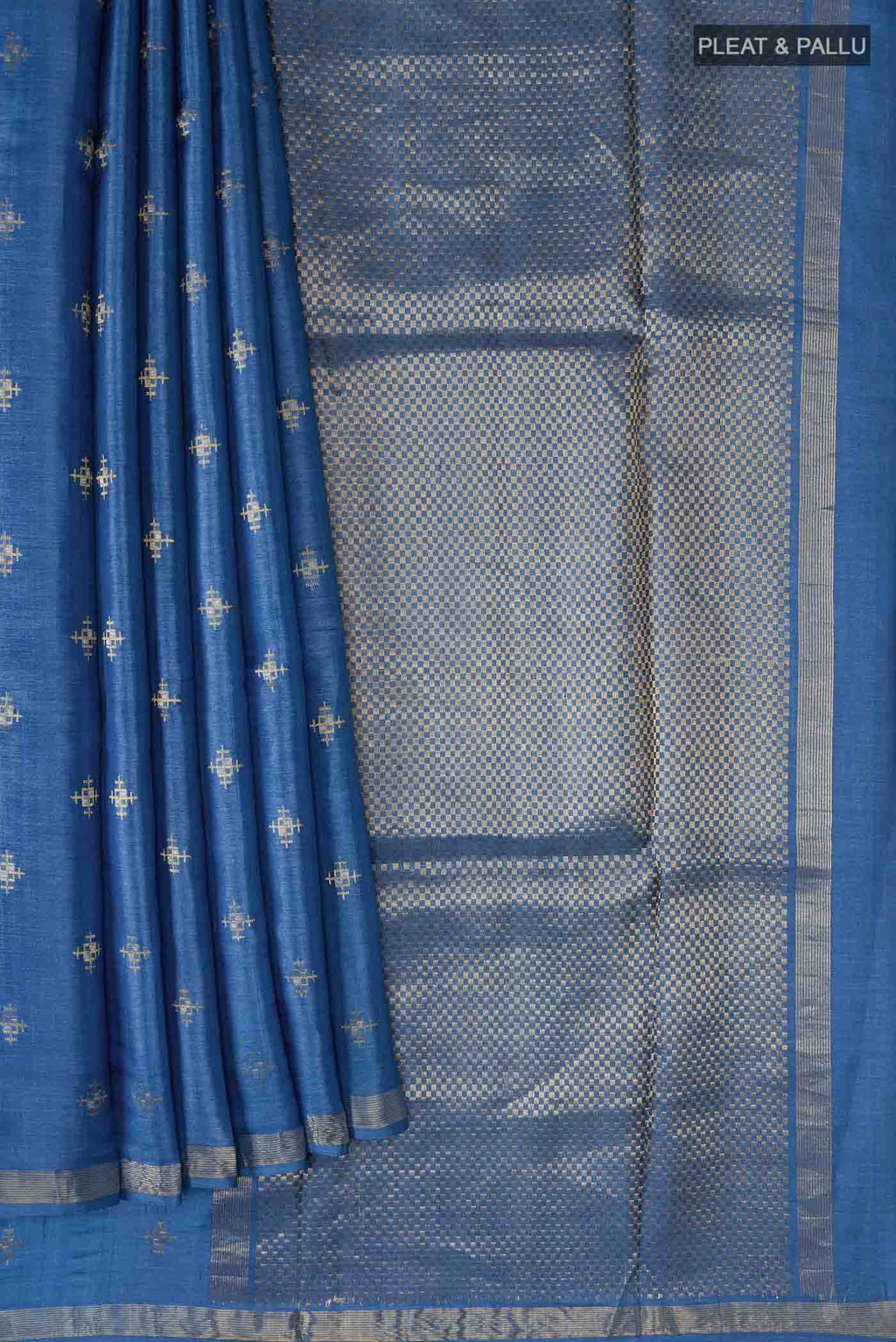 Blue Tussar Silk Saree