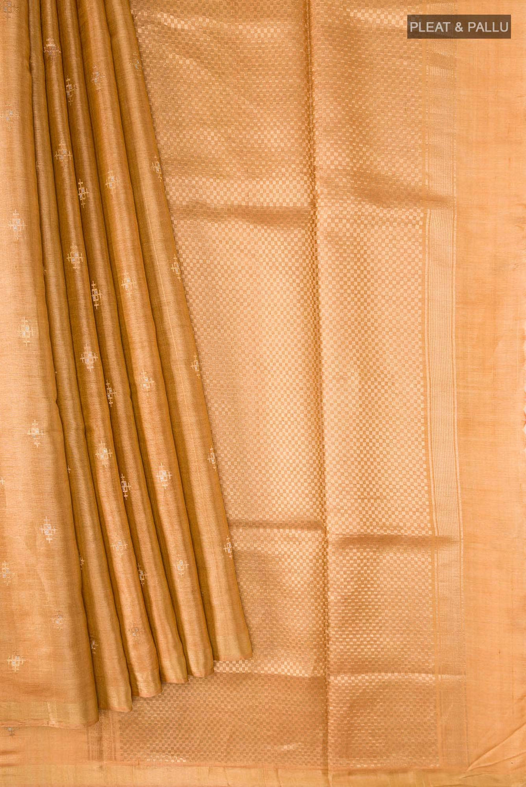 Mustard Bhagalpuri Tussar Silk Saree