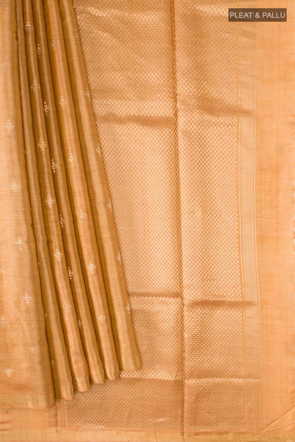 Mustard Bhagalpuri Tussar Silk Saree