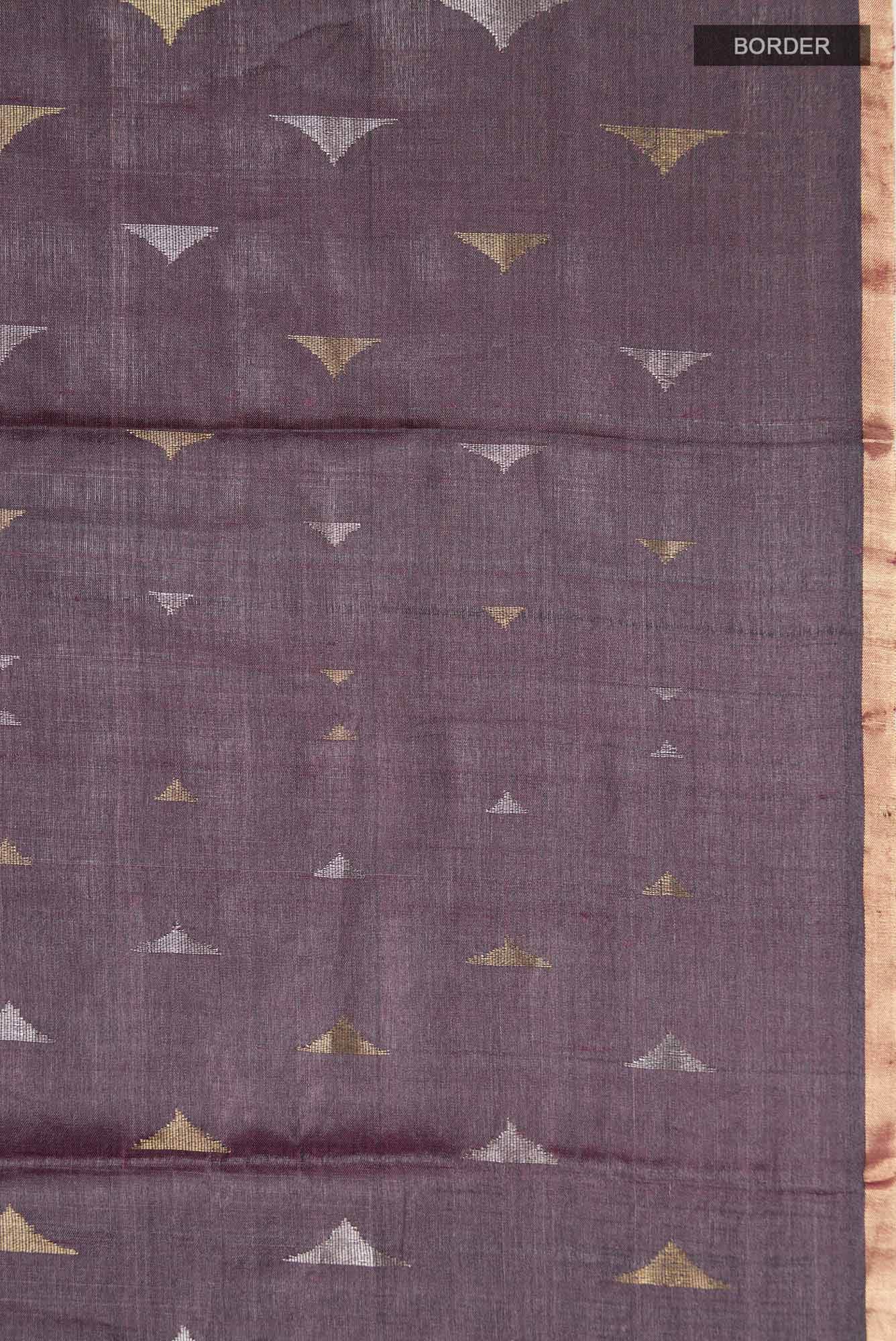 Purple Bhagalpuri Tussar Silk Saree