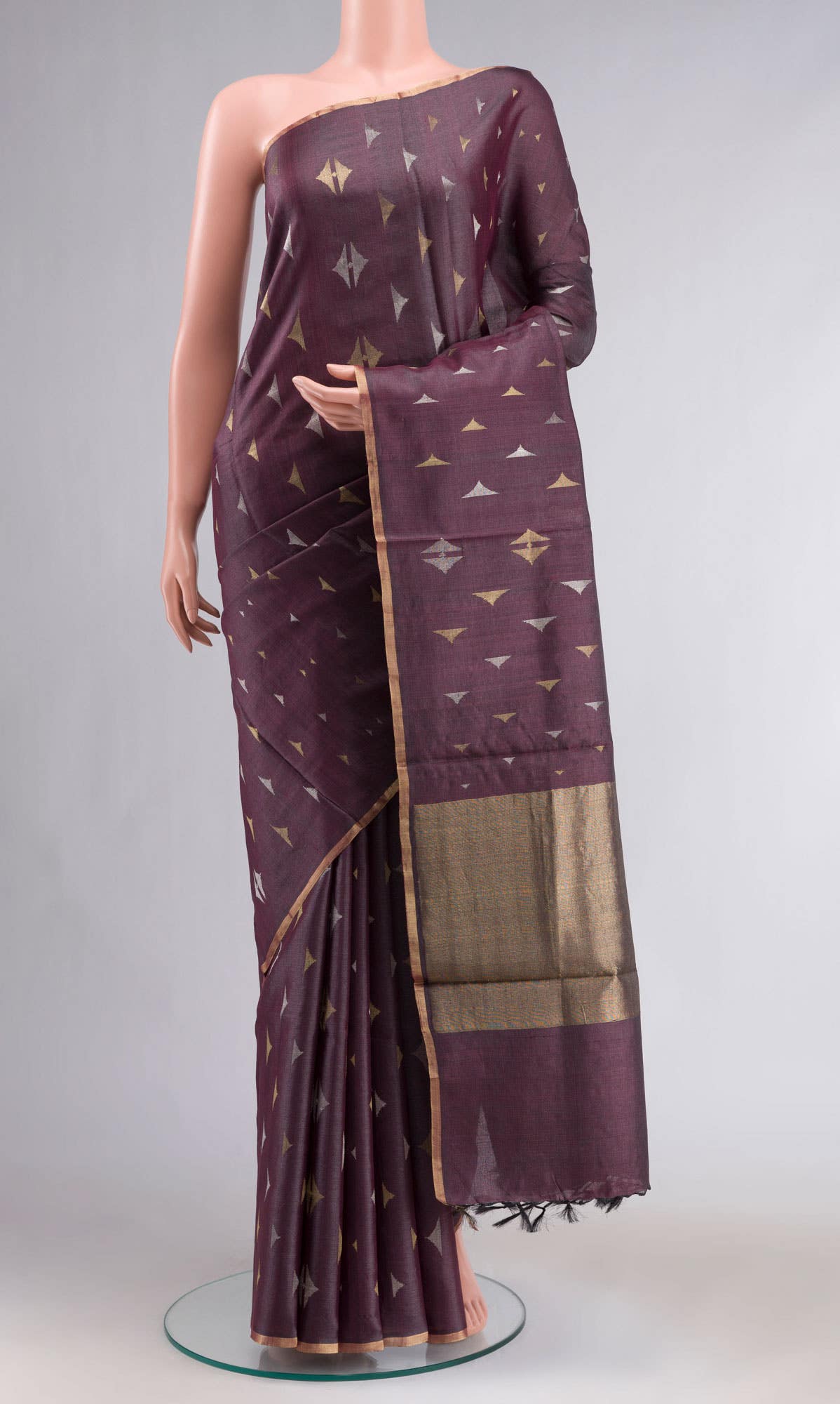 Purple Bhagalpuri Tussar Silk Saree