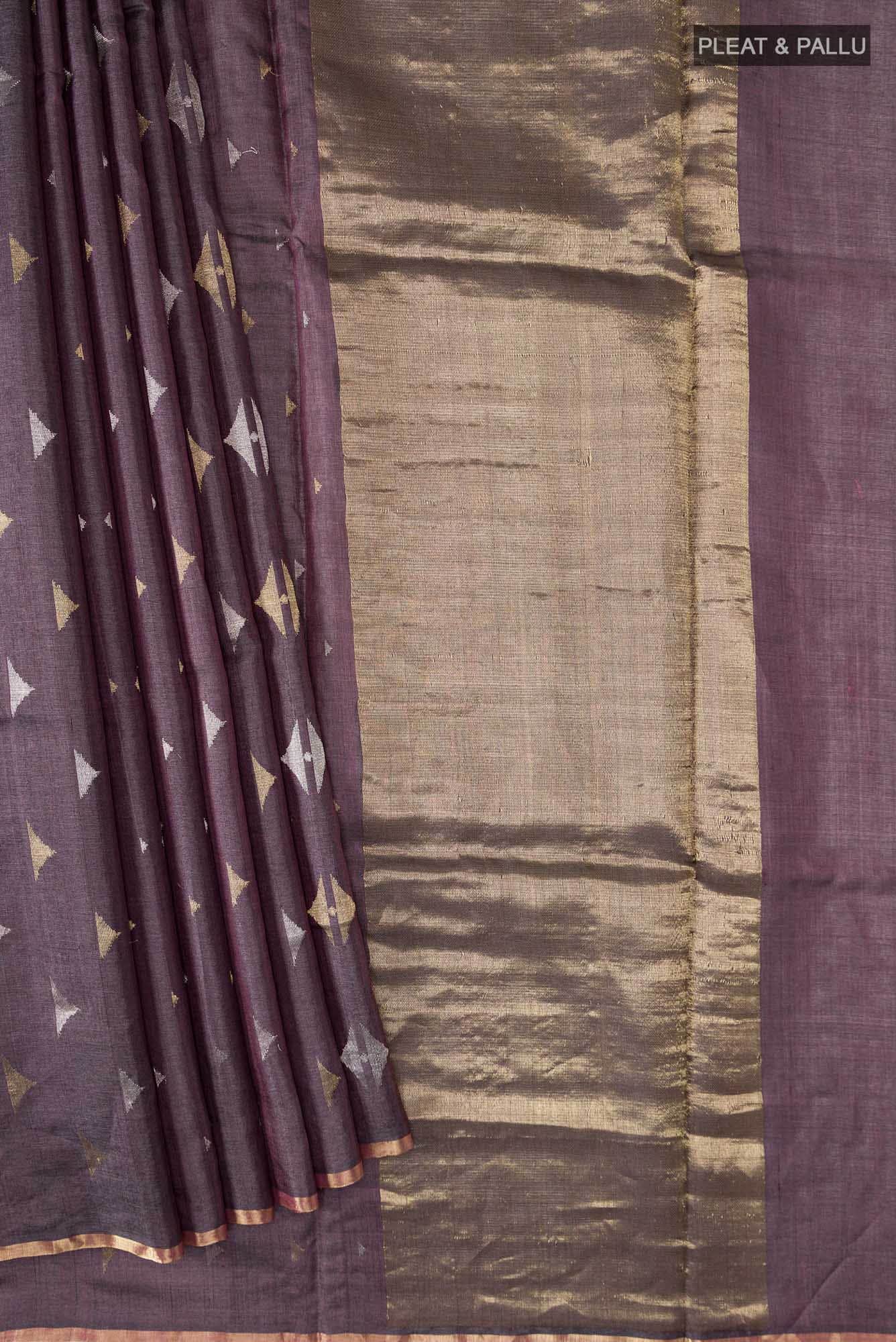 Purple Bhagalpuri Tussar Silk Saree