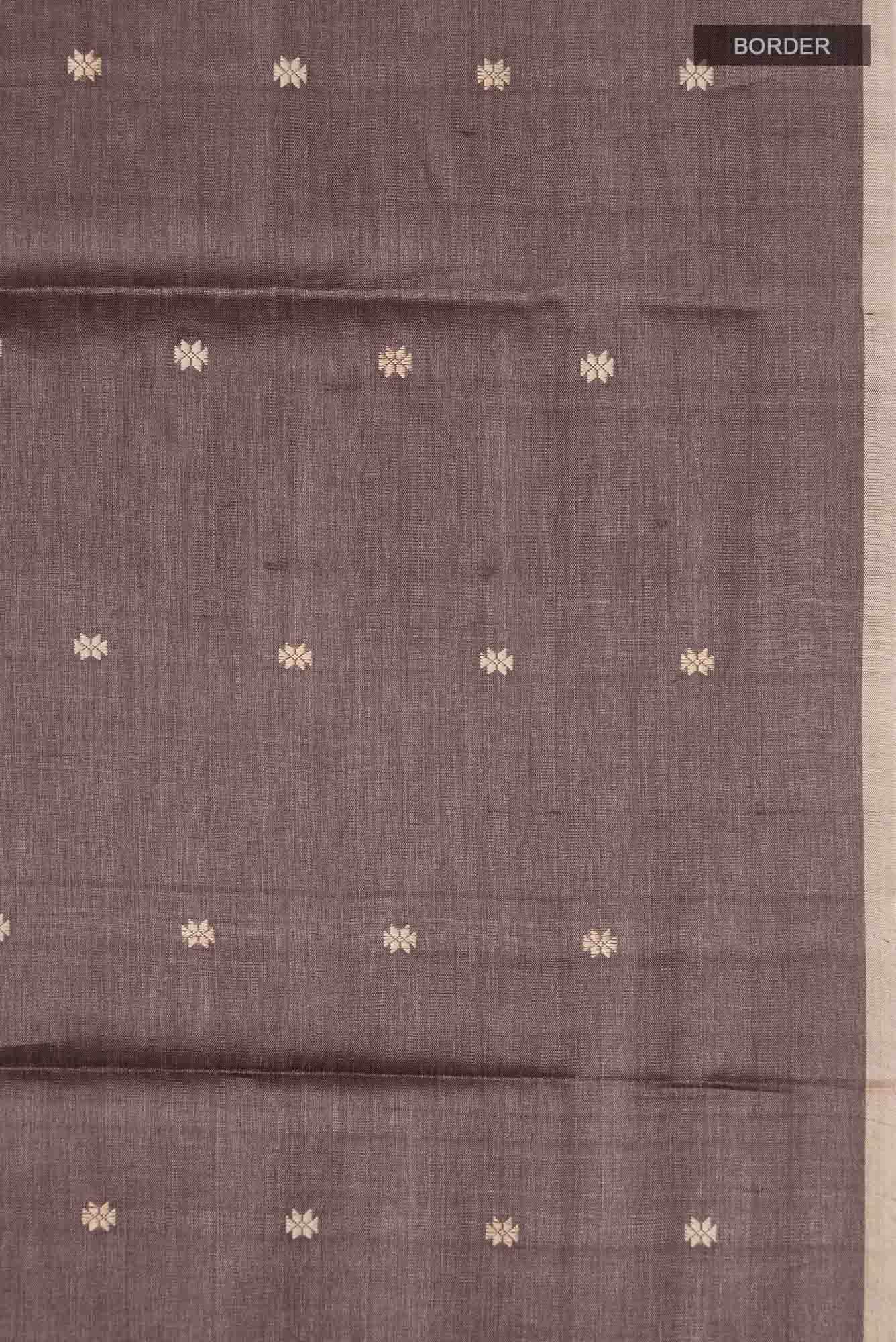 Brown Bhagalpuri Tussar Silk Saree