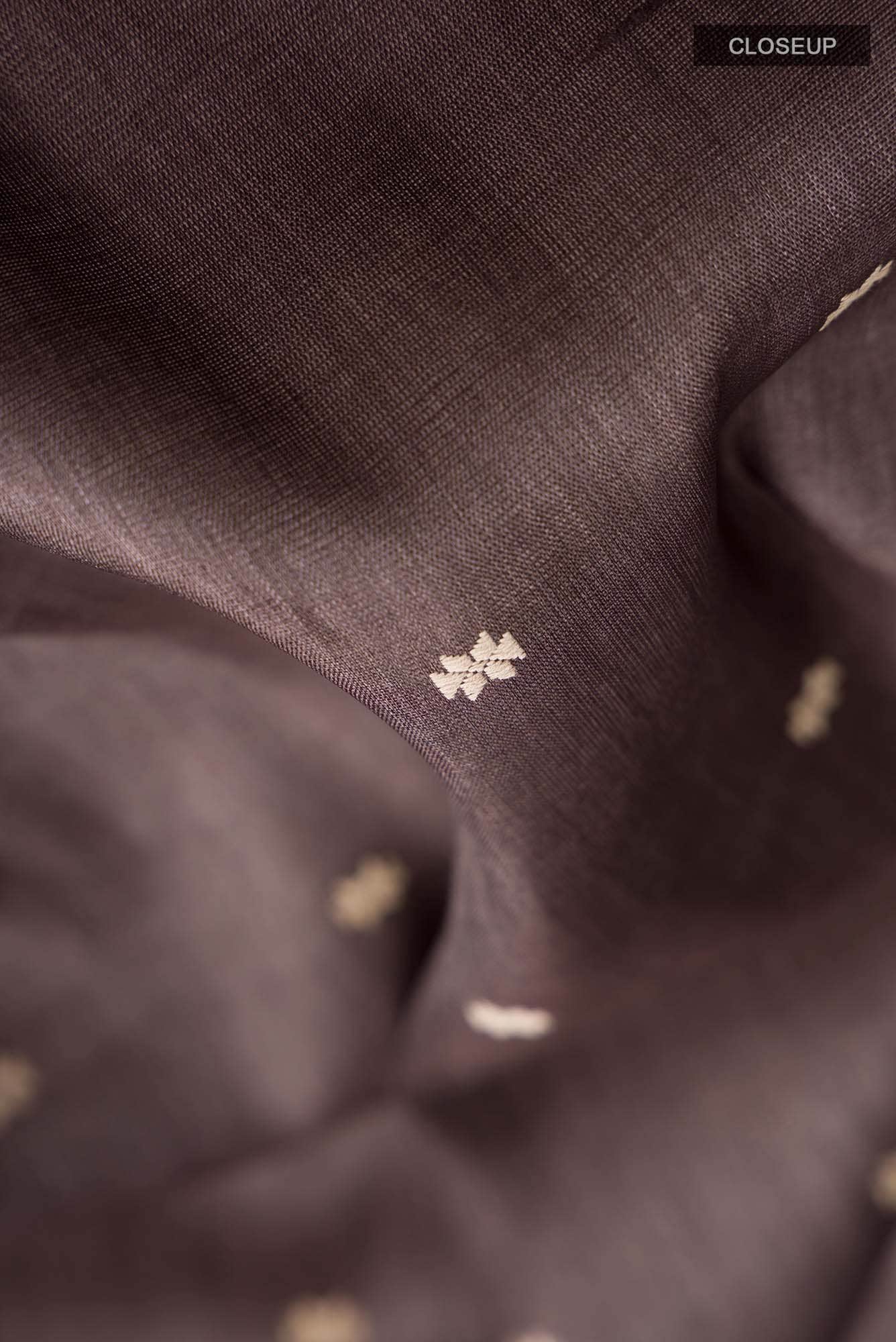 Brown Bhagalpuri Tussar Silk Saree