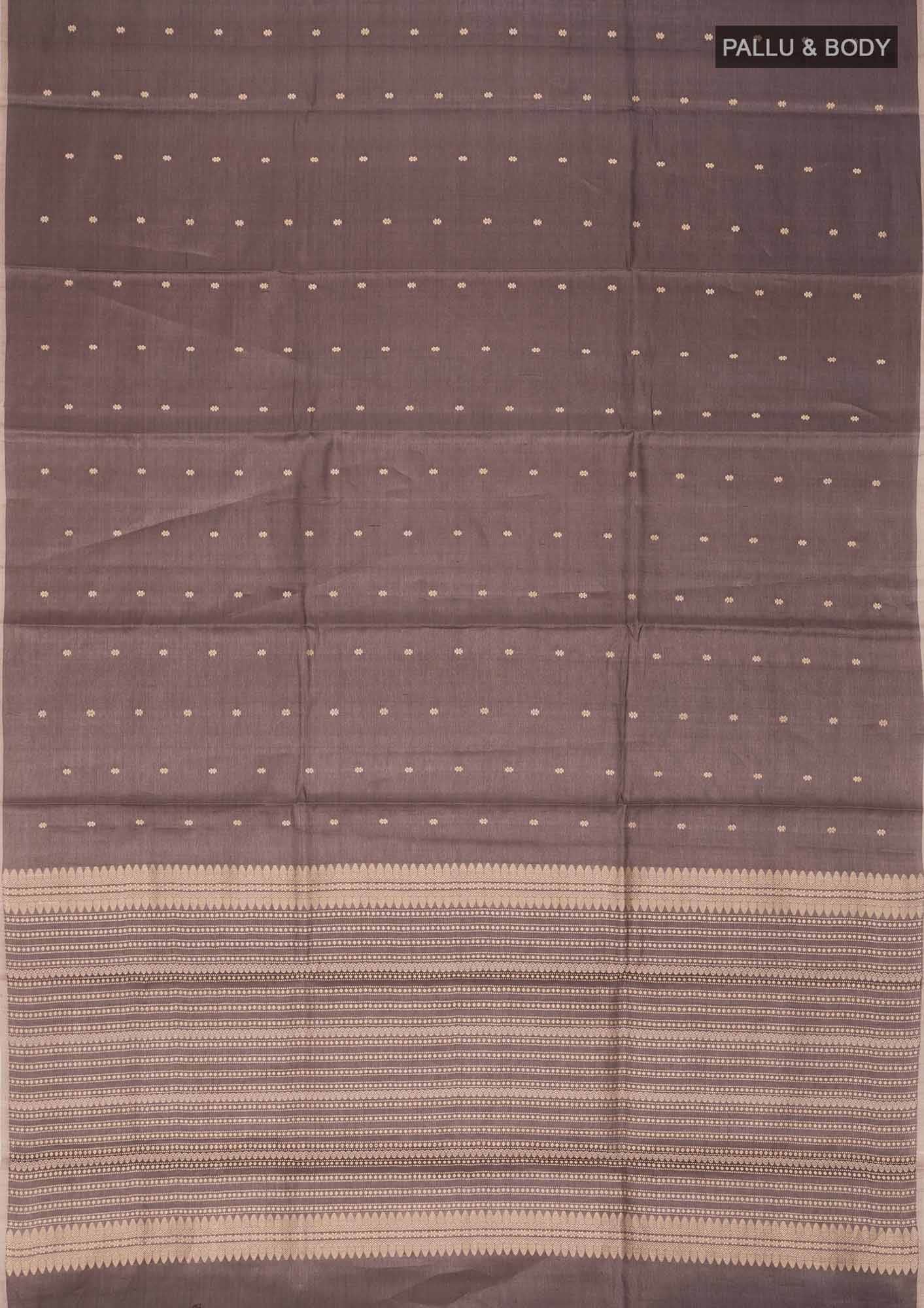 Brown Bhagalpuri Tussar Silk Saree