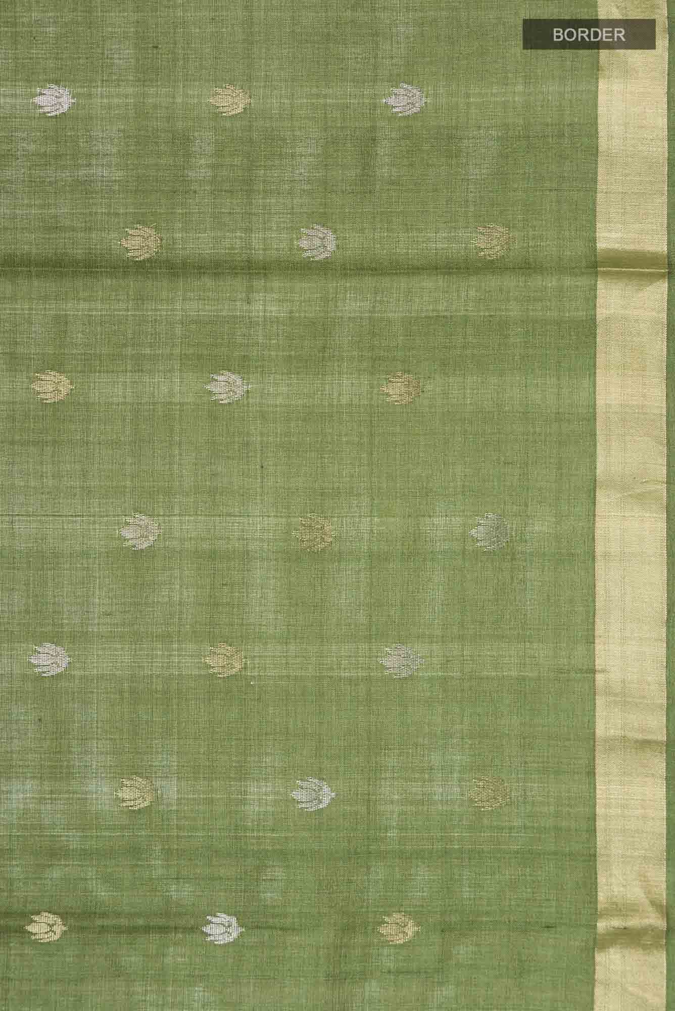 Green Bhagalpuri Tussar Silk Saree