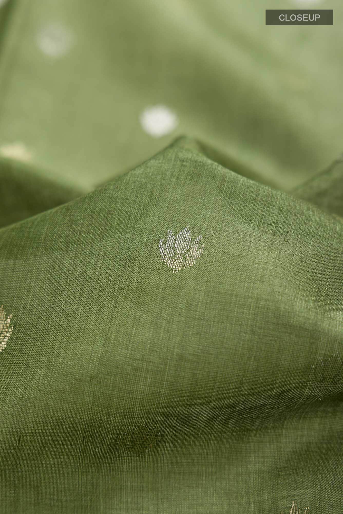 Green Bhagalpuri Tussar Silk Saree