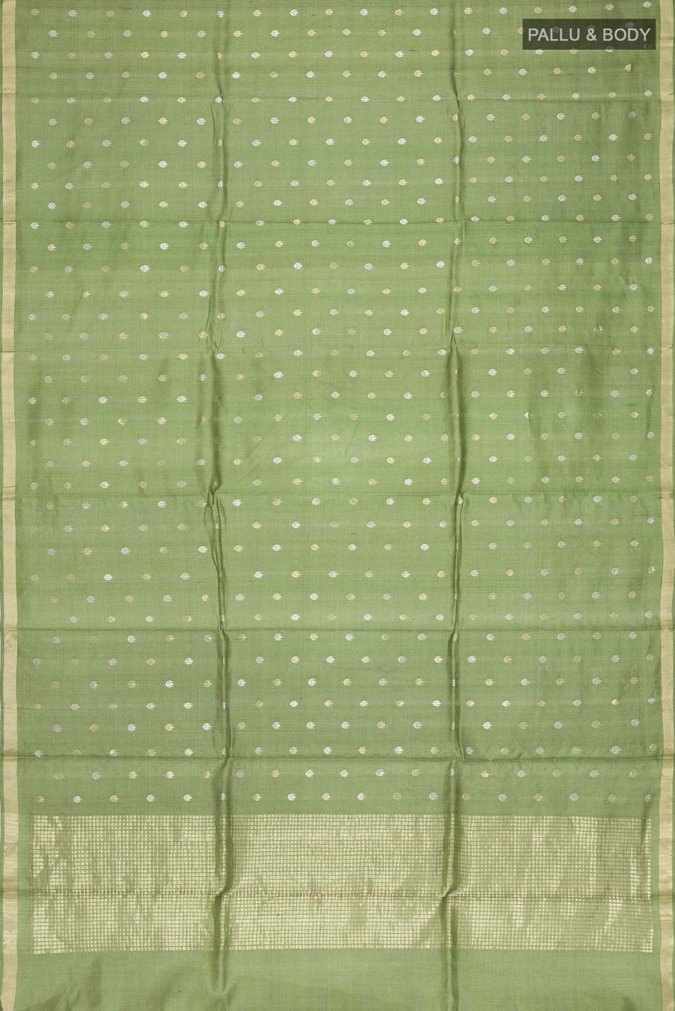 Green Bhagalpuri Tussar Silk Saree