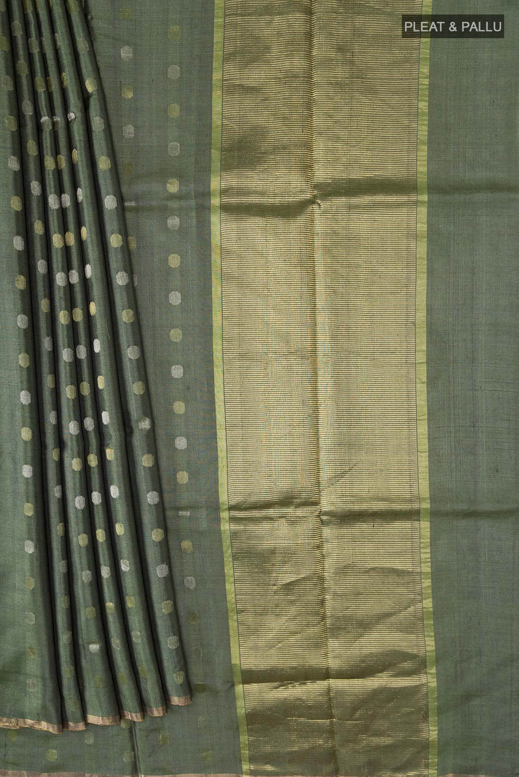 Green Bhagalpuri Tussar Silk Saree
