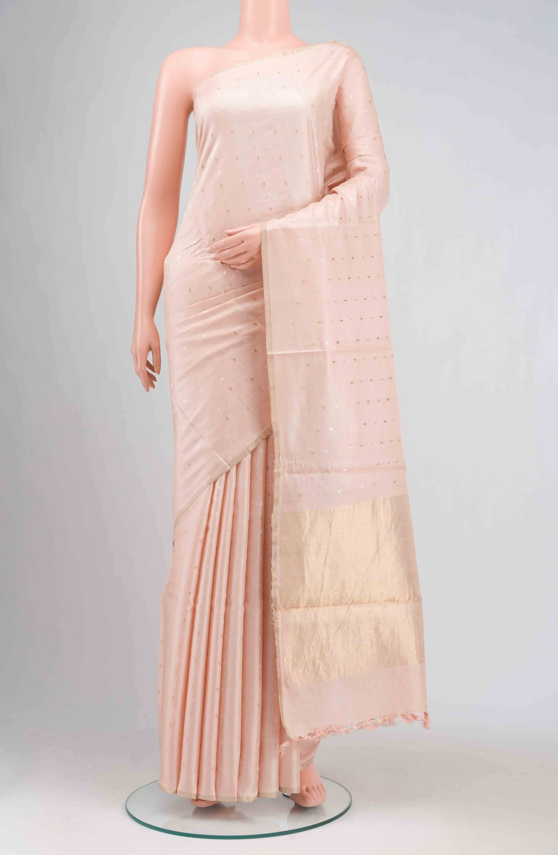 Peach MP Tussar Saree