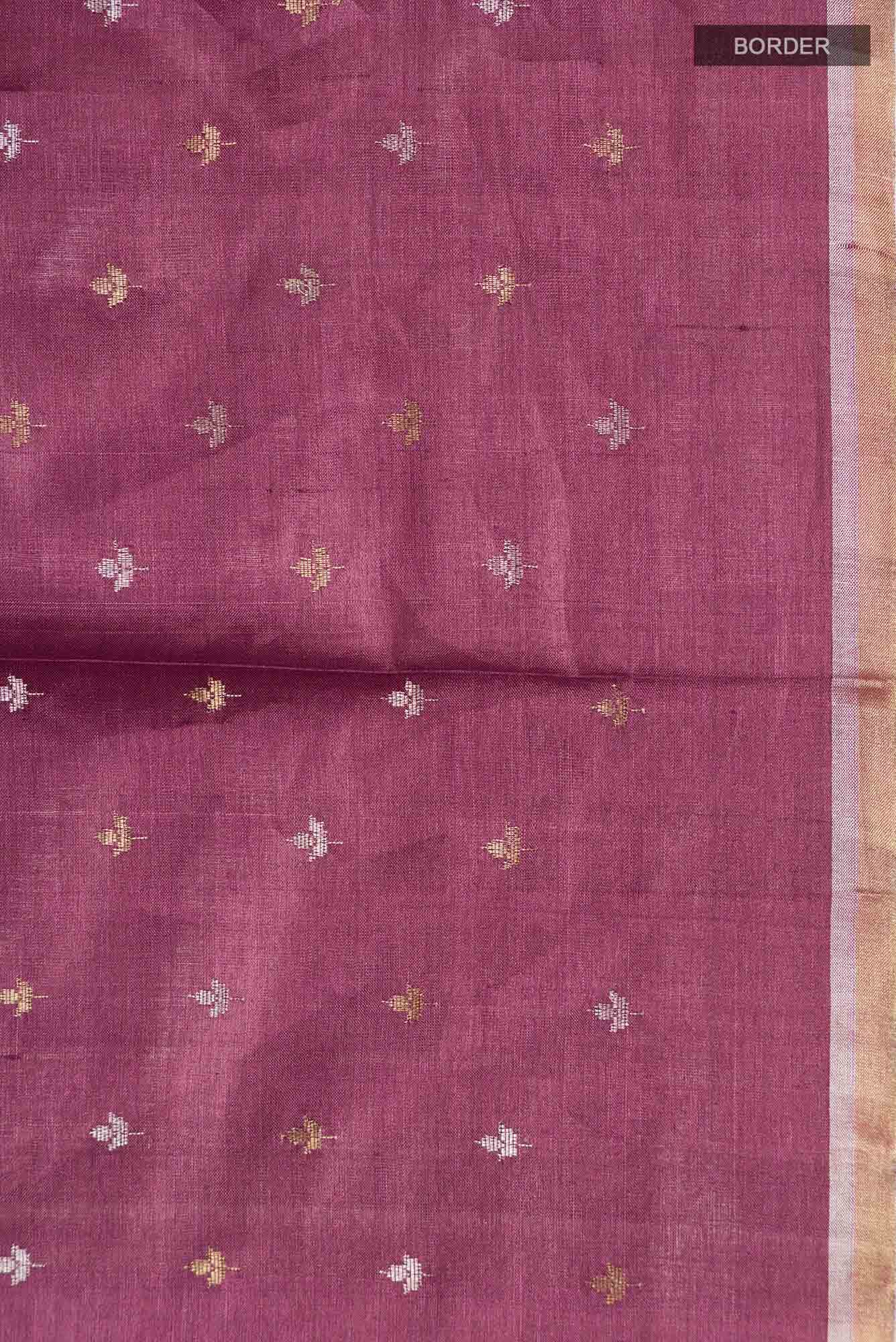 Mauve Bhagalpuri Tussar Silk Saree
