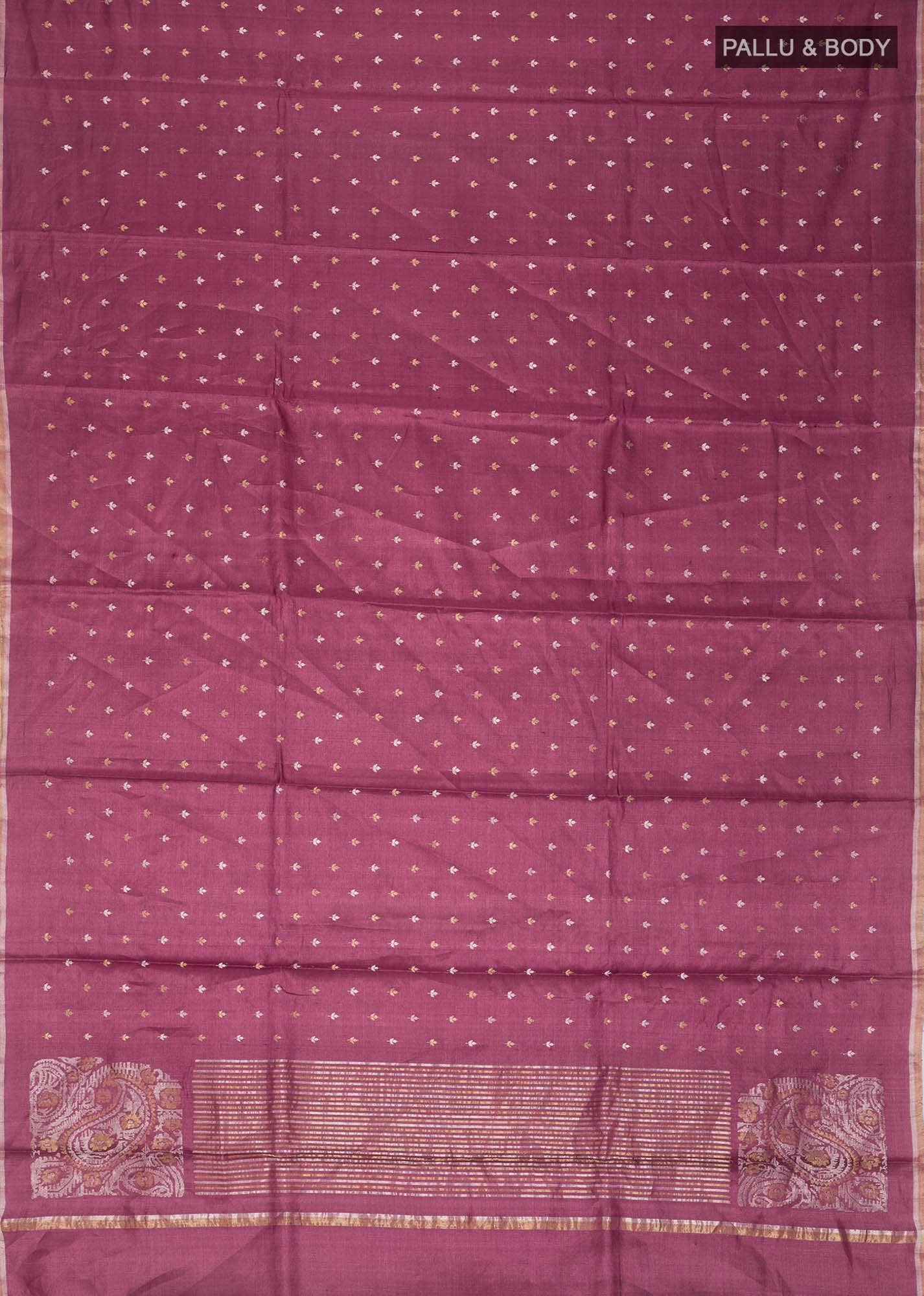 Mauve Bhagalpuri Tussar Silk Saree