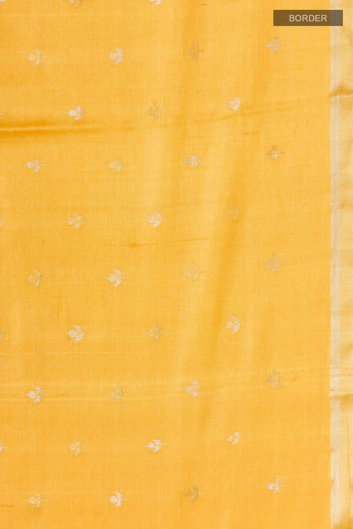 Yellow Bhagalpuri Tussar Silk Saree