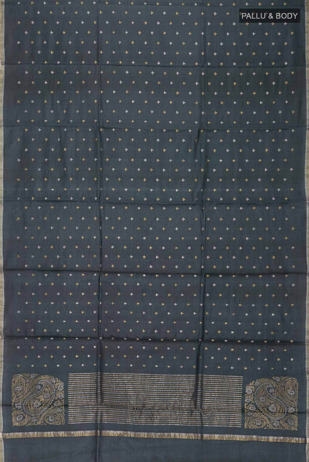 Blue Tussar Silk Saree