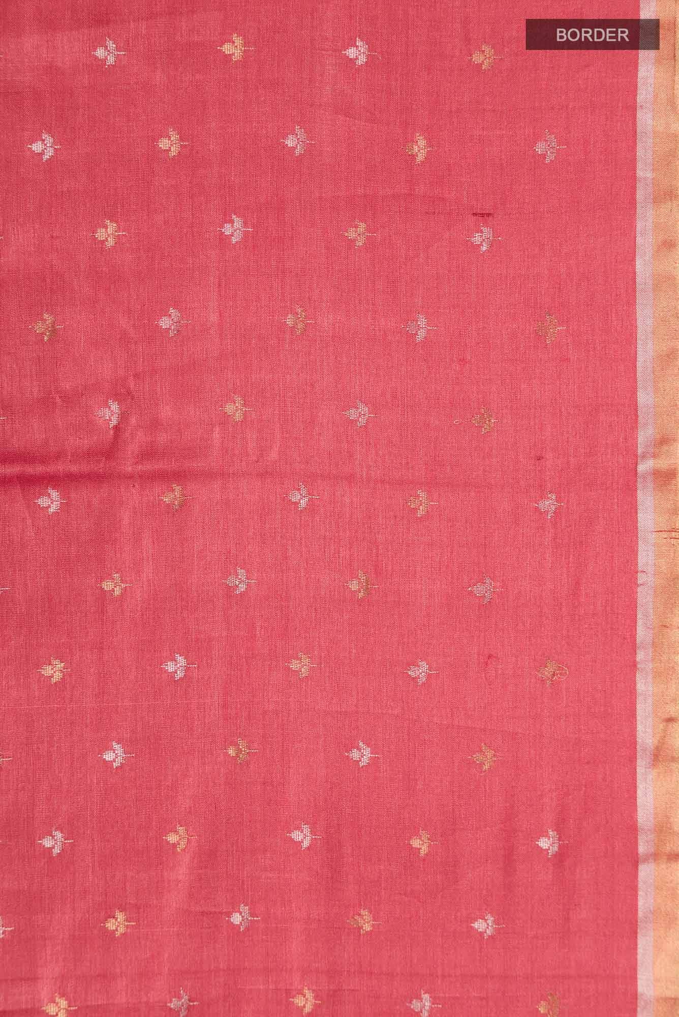 Red Bhagalpuri Tussar Silk Saree