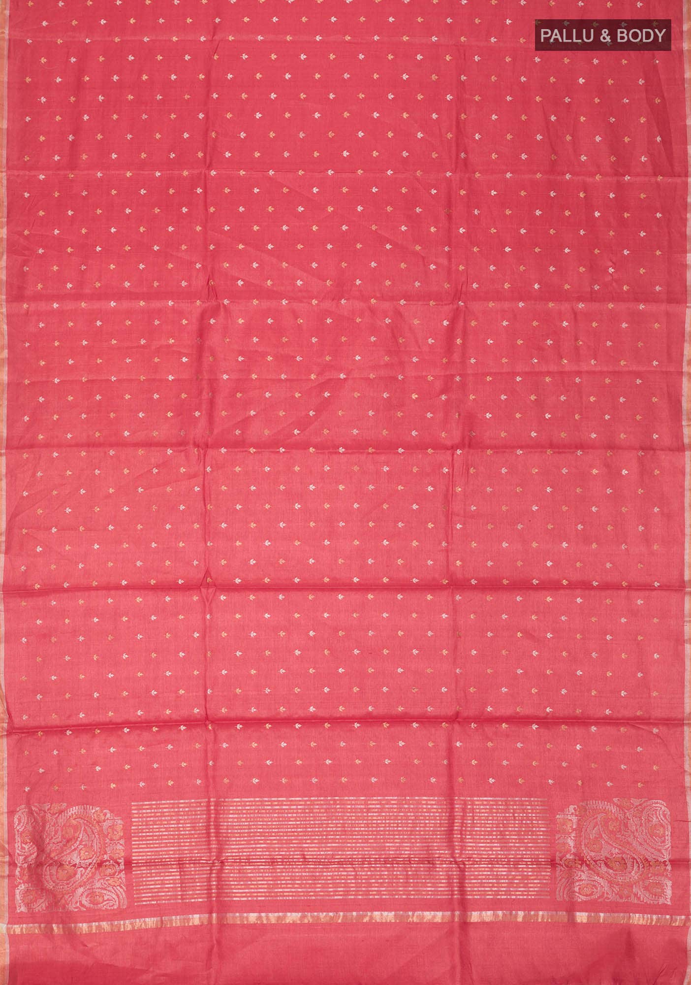 Red Bhagalpuri Tussar Silk Saree