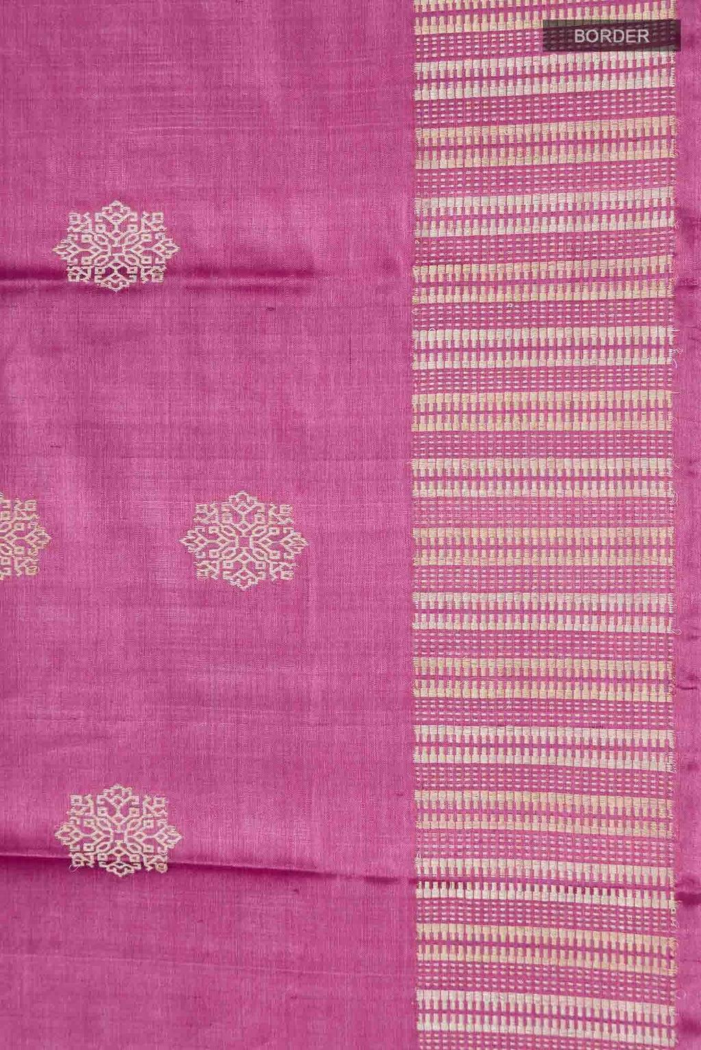 Pink Tussar Silk Saree