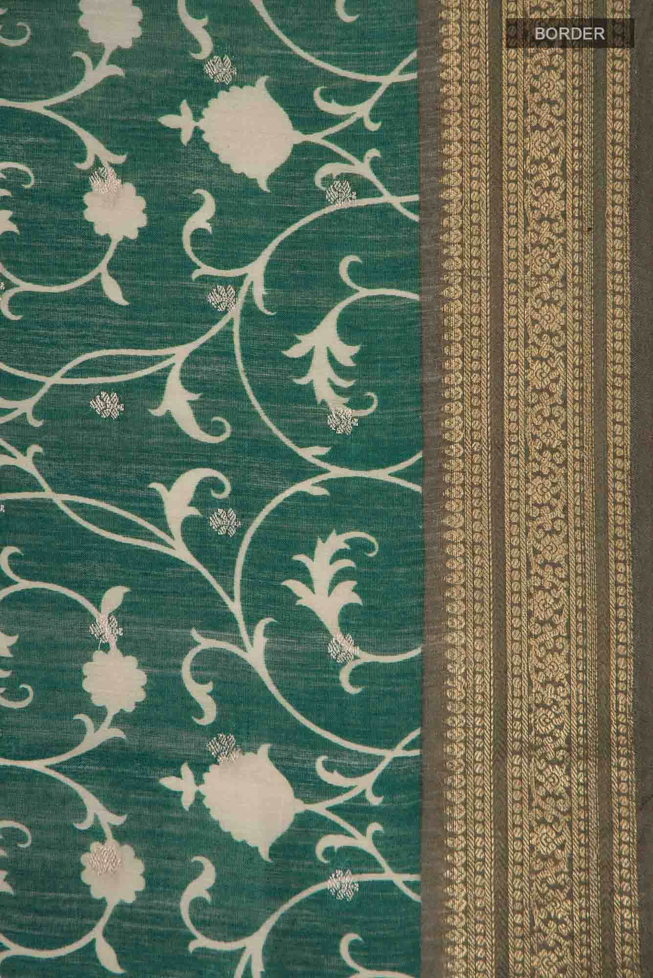 Green Bhagalpuri Tussar Silk Saree