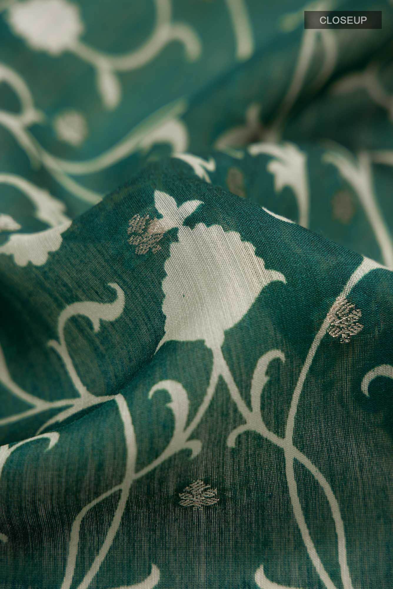 Green Bhagalpuri Tussar Silk Saree