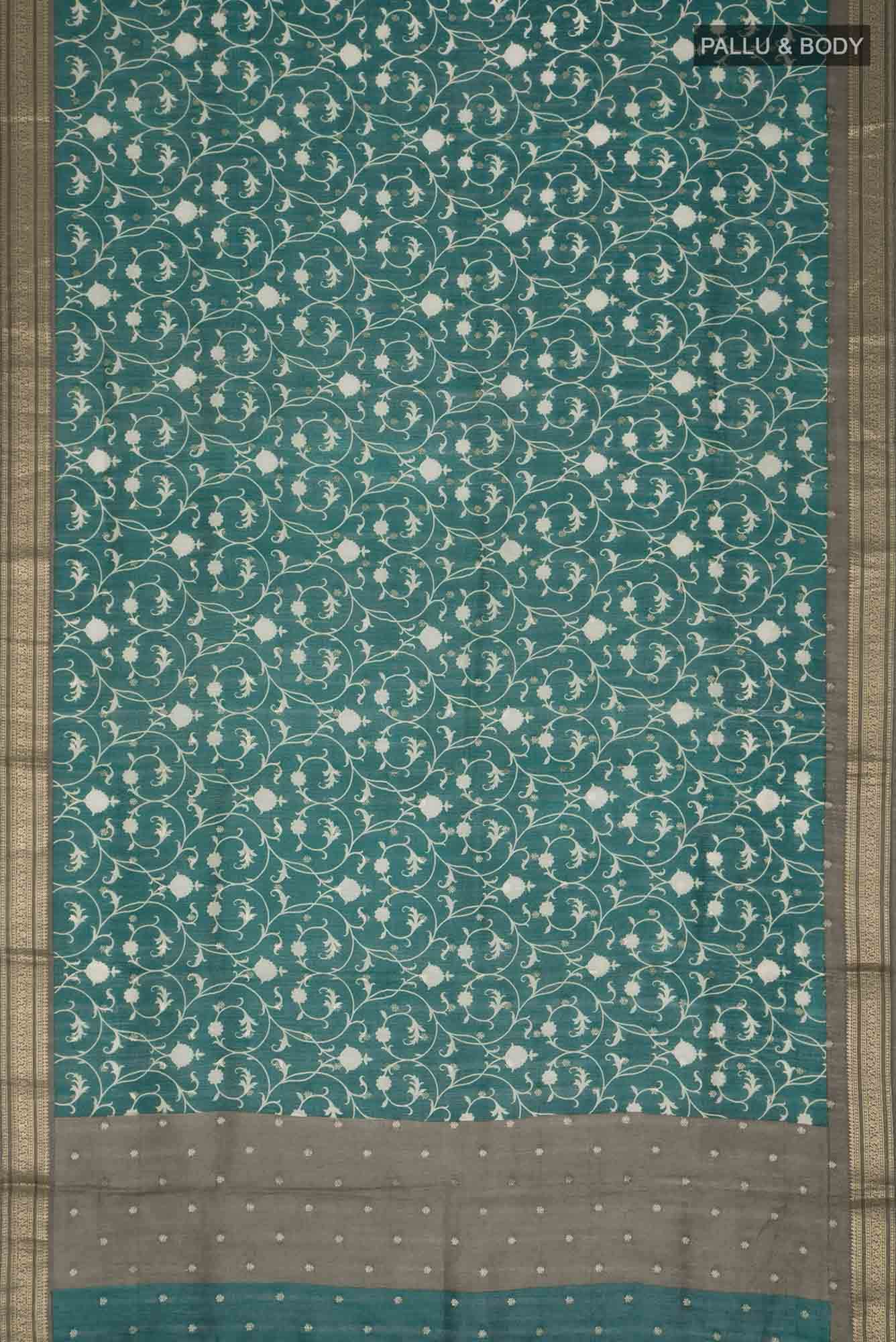 Green Bhagalpuri Tussar Silk Saree