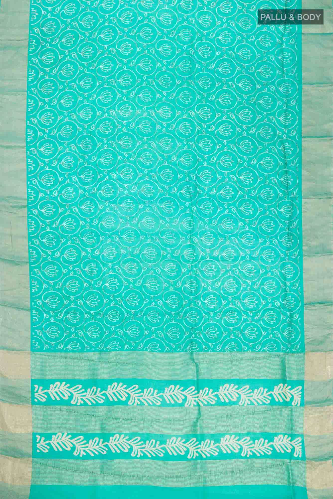 Green Bhagalpuri Tussar Silk Saree