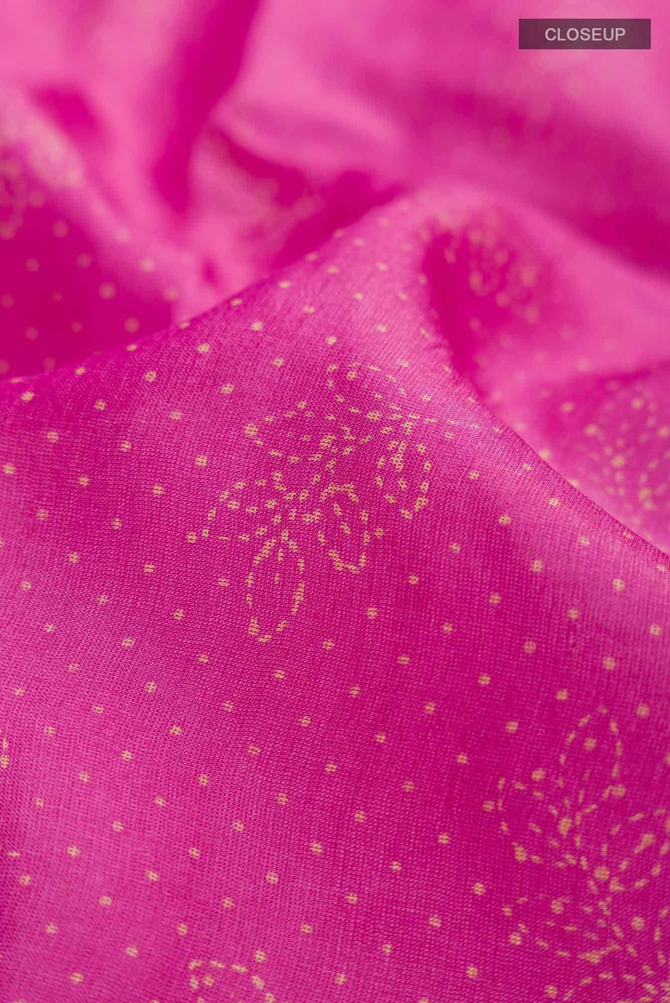 Pink Tussar Silk Saree