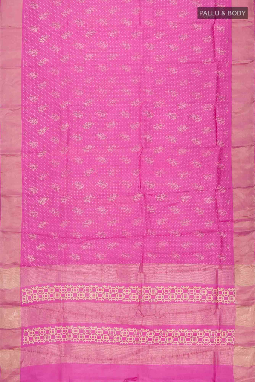 Pink Tussar Silk Saree