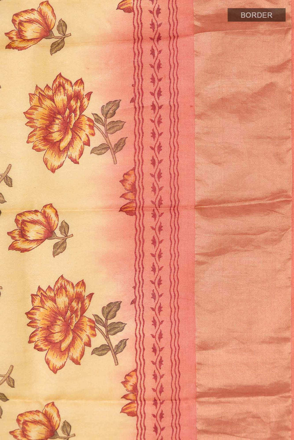 Yellow Bhagalpuri Tussar Silk Saree