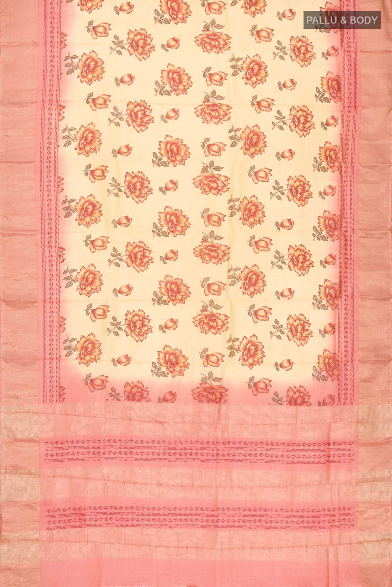 Yellow Bhagalpuri Tussar Silk Saree