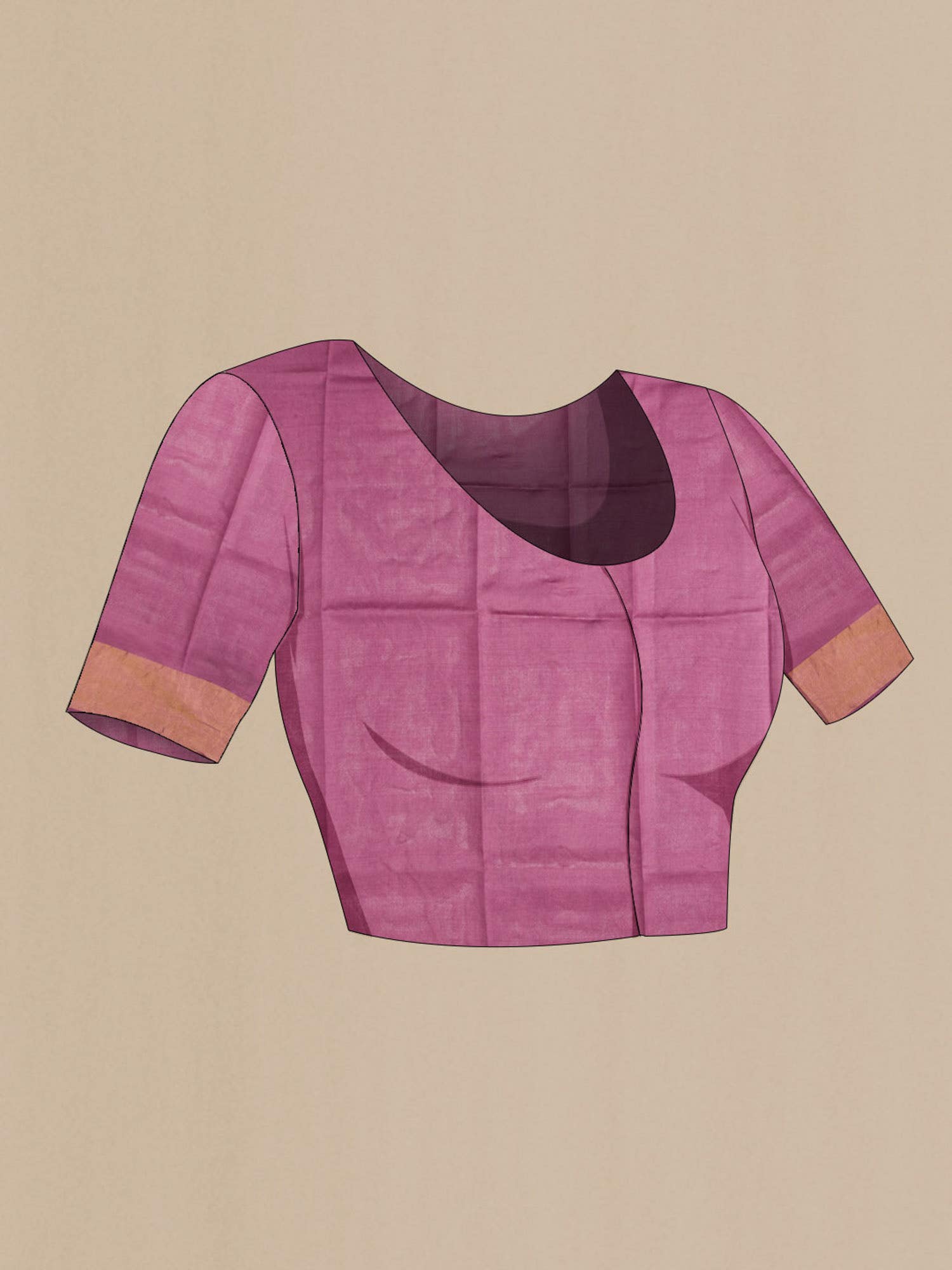 Mauve Bhagalpuri Tussar Silk Saree
