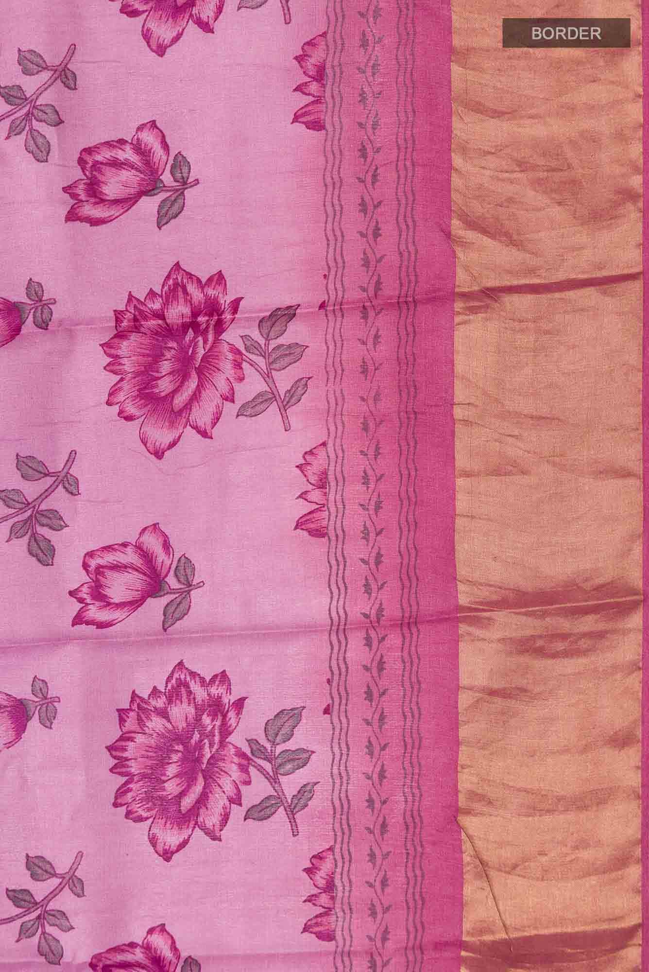Mauve Bhagalpuri Tussar Silk Saree