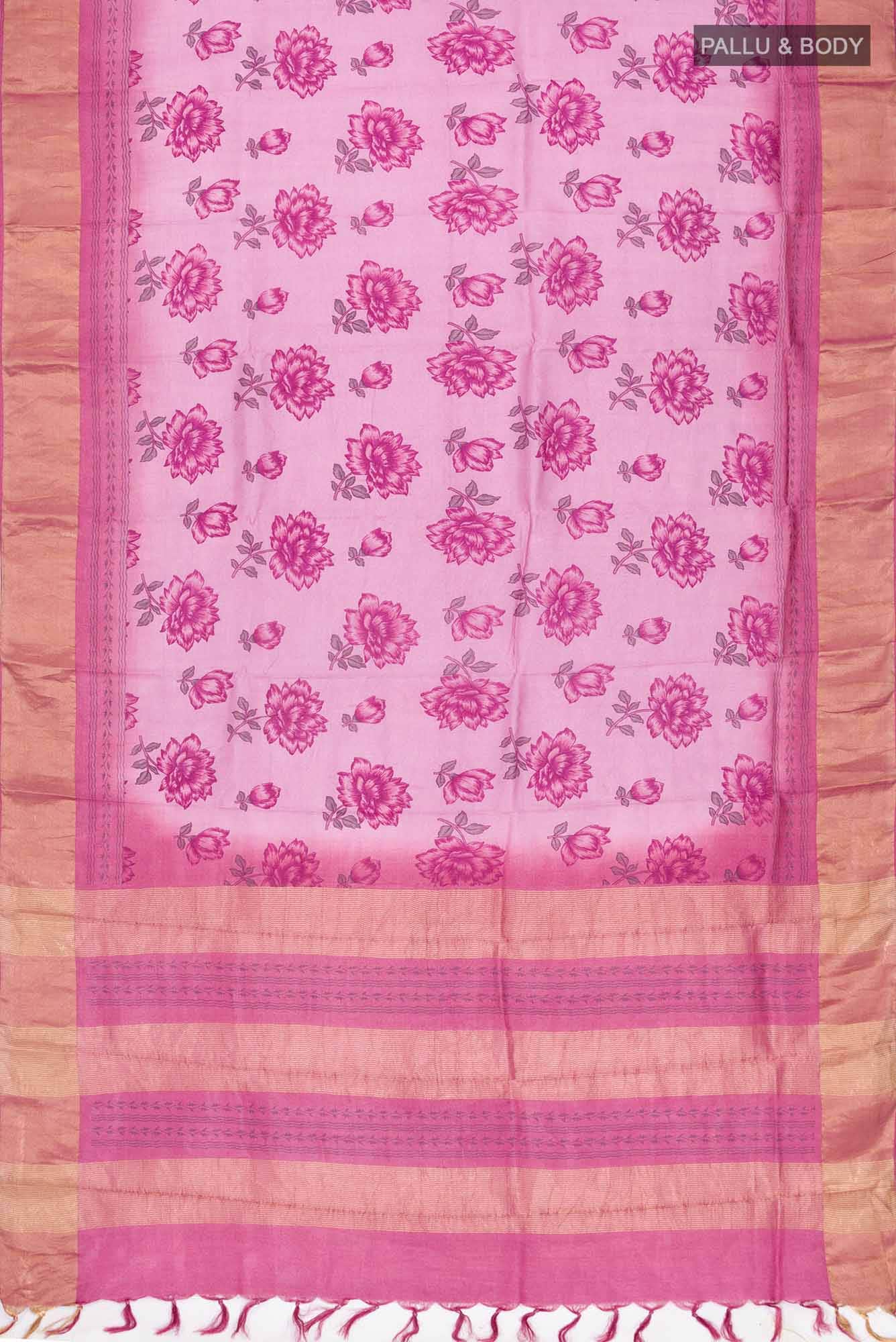 Mauve Bhagalpuri Tussar Silk Saree