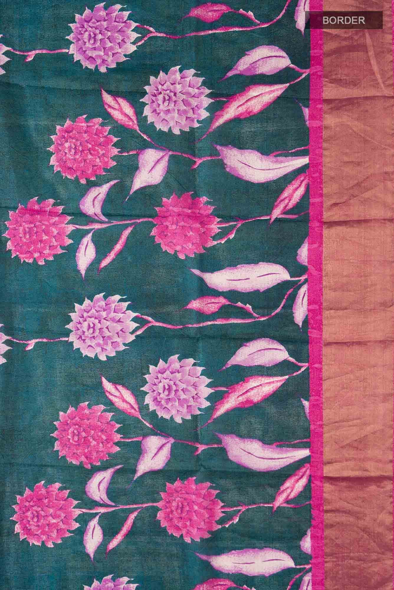 Green Bhagalpuri Tussar Silk Saree