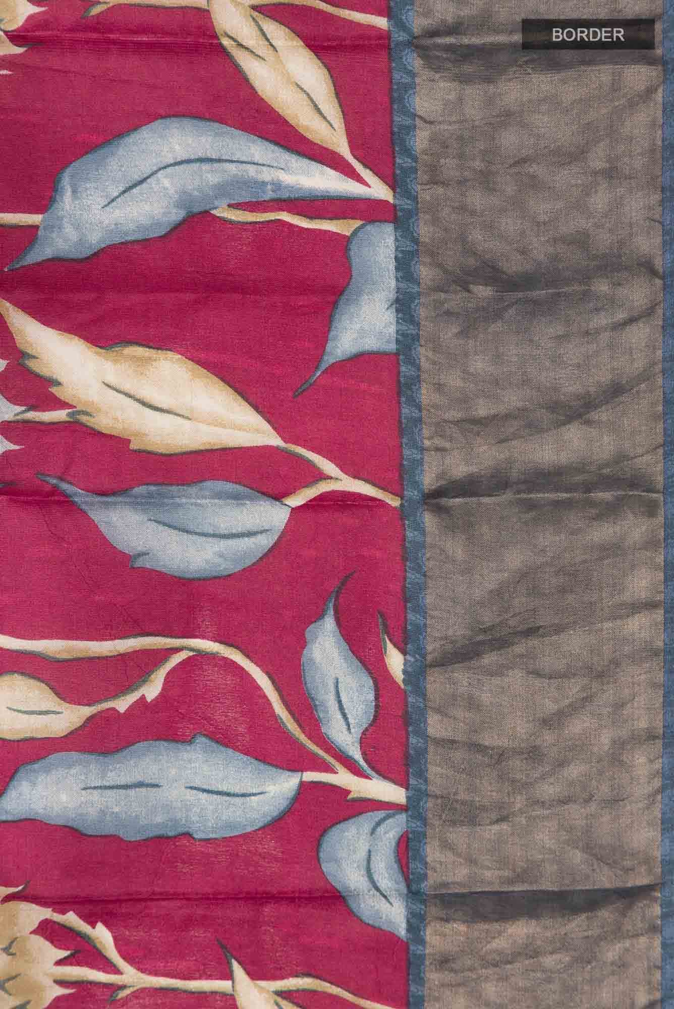 Maroon Bhagalpuri Tussar Silk Saree