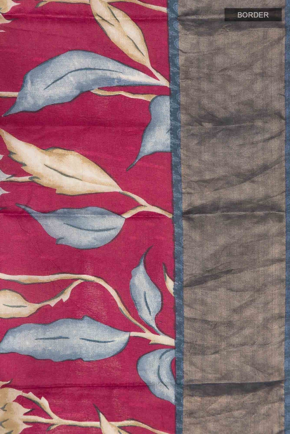 Maroon Bhagalpuri Tussar Silk Saree