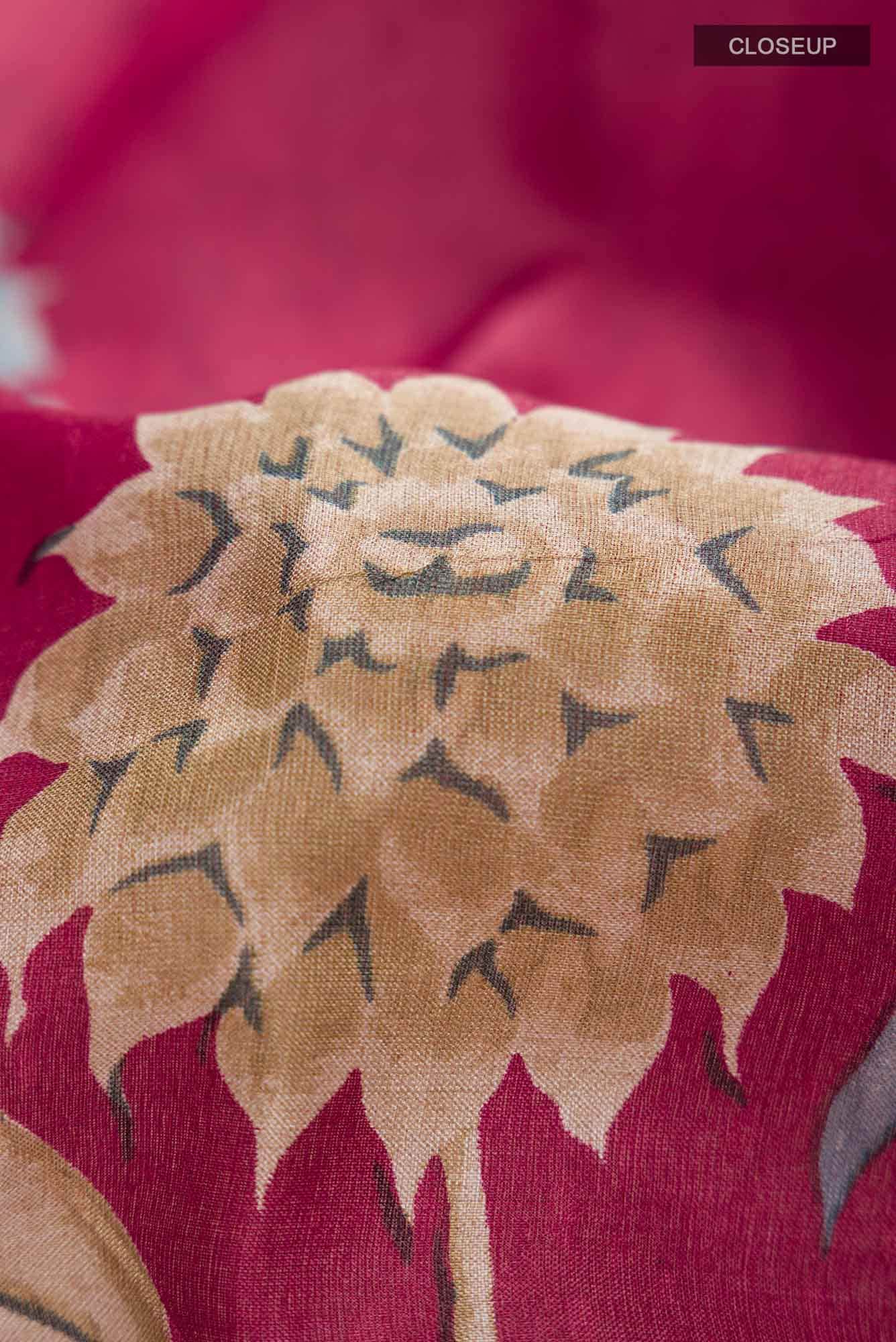 Maroon Bhagalpuri Tussar Silk Saree