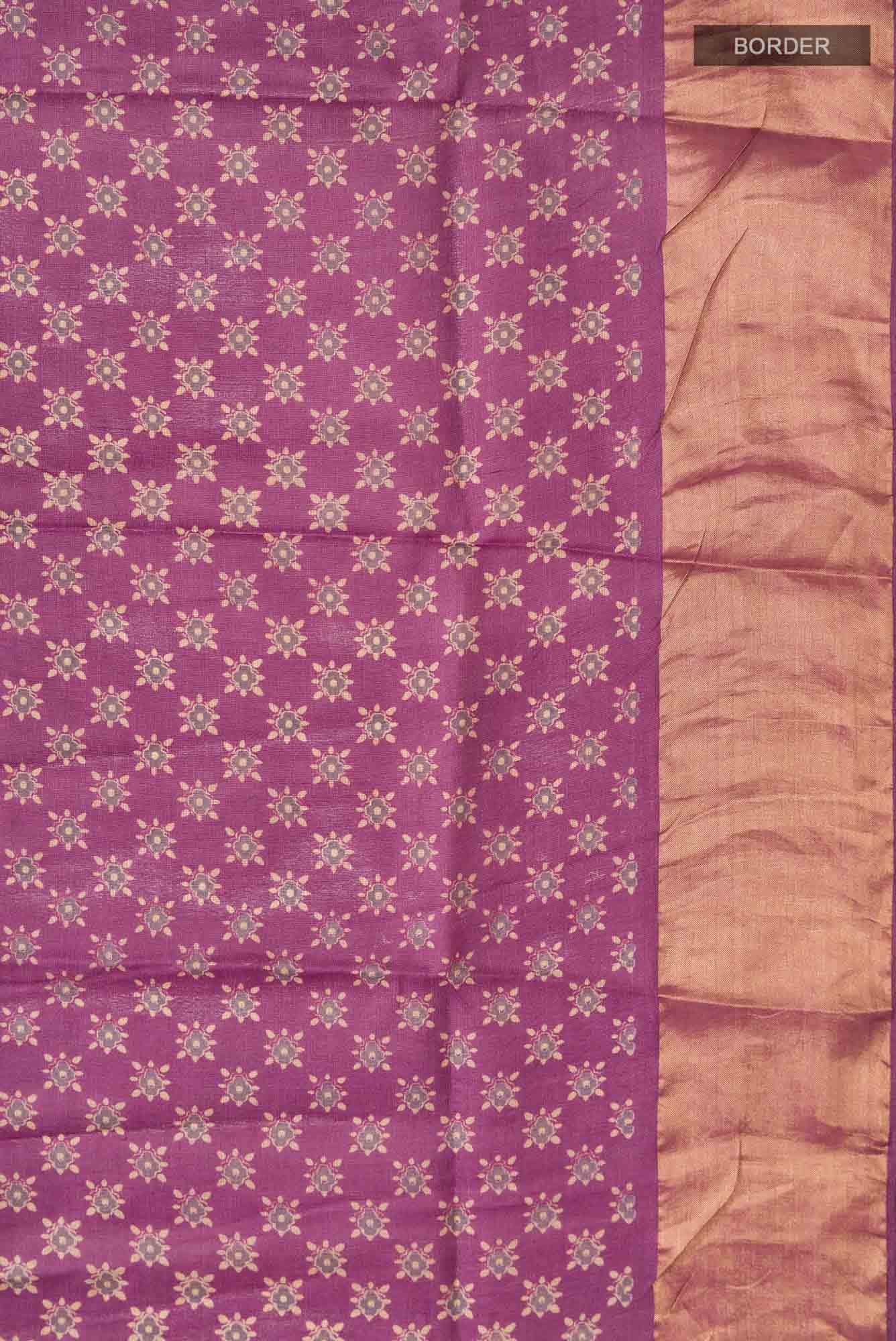 Mauve Bhagalpuri Tussar Silk Saree