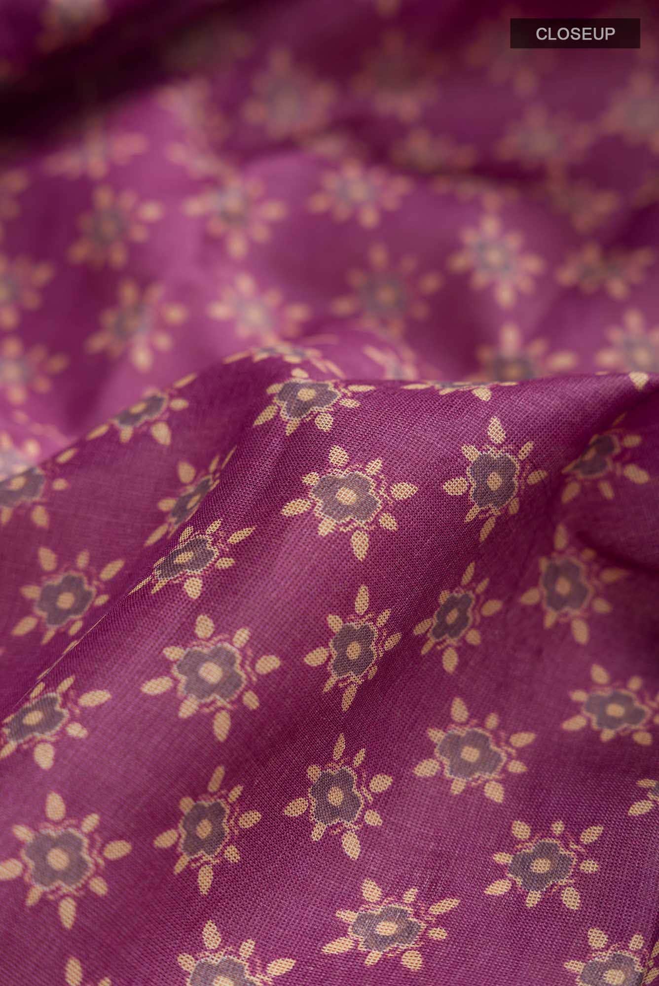 Mauve Bhagalpuri Tussar Silk Saree