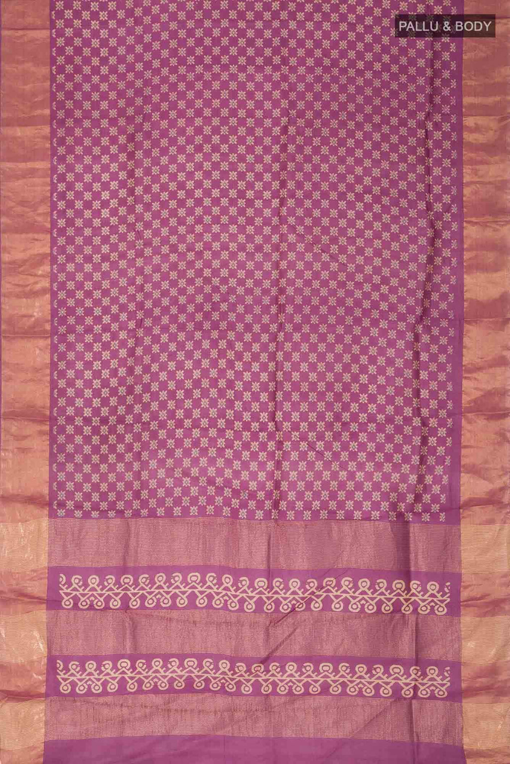 Mauve Bhagalpuri Tussar Silk Saree