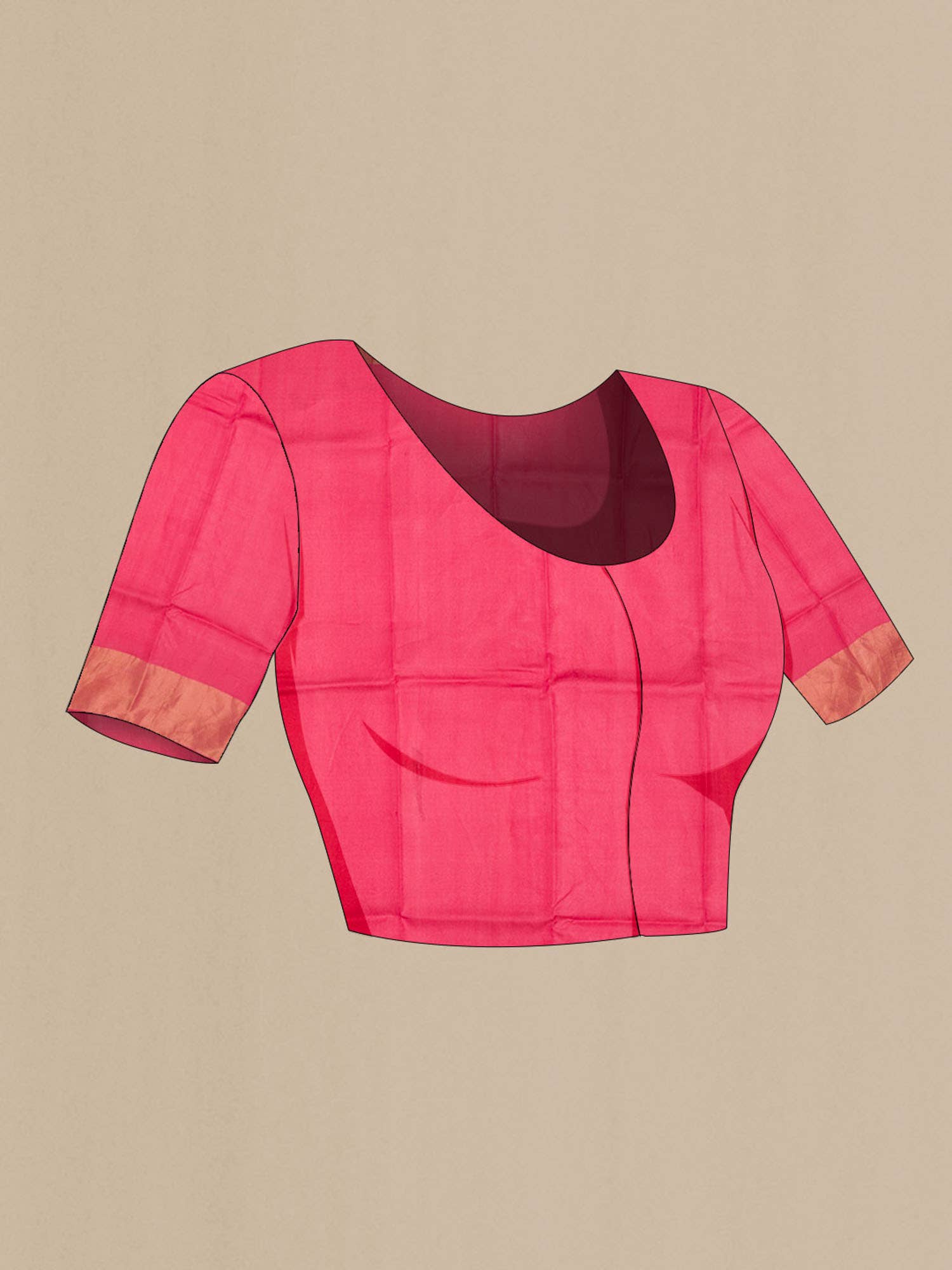 Red Bhagalpuri Tussar Silk Saree