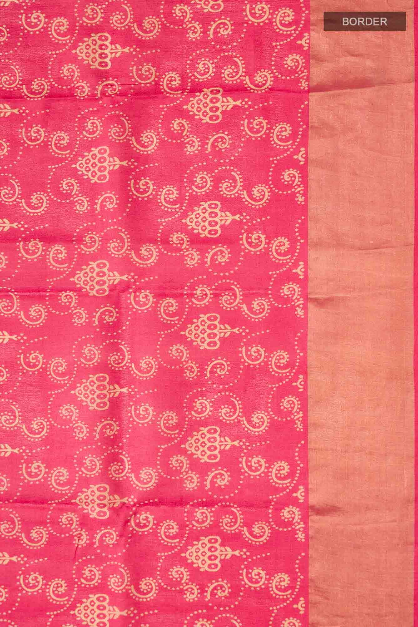 Red Bhagalpuri Tussar Silk Saree