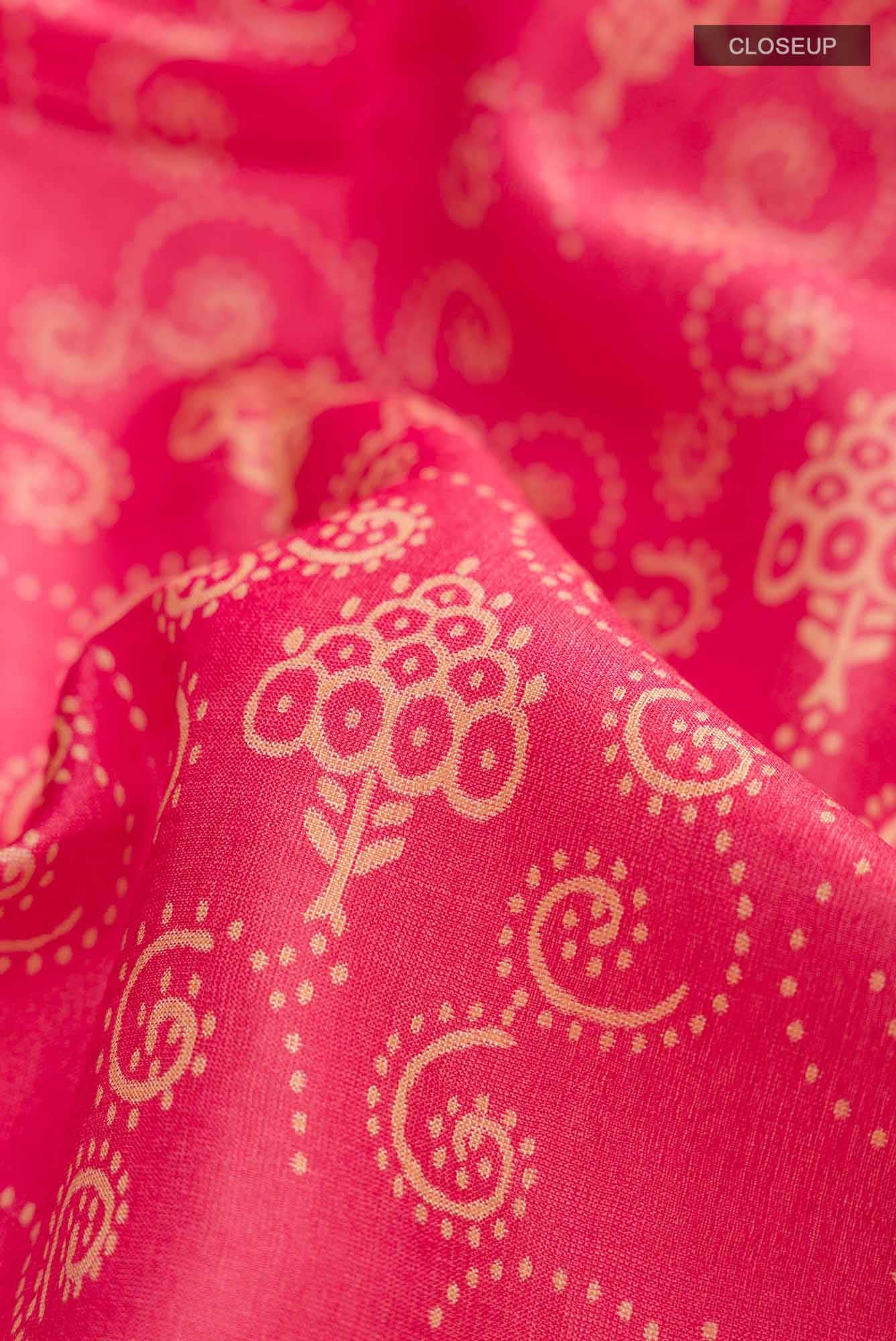 Red Bhagalpuri Tussar Silk Saree