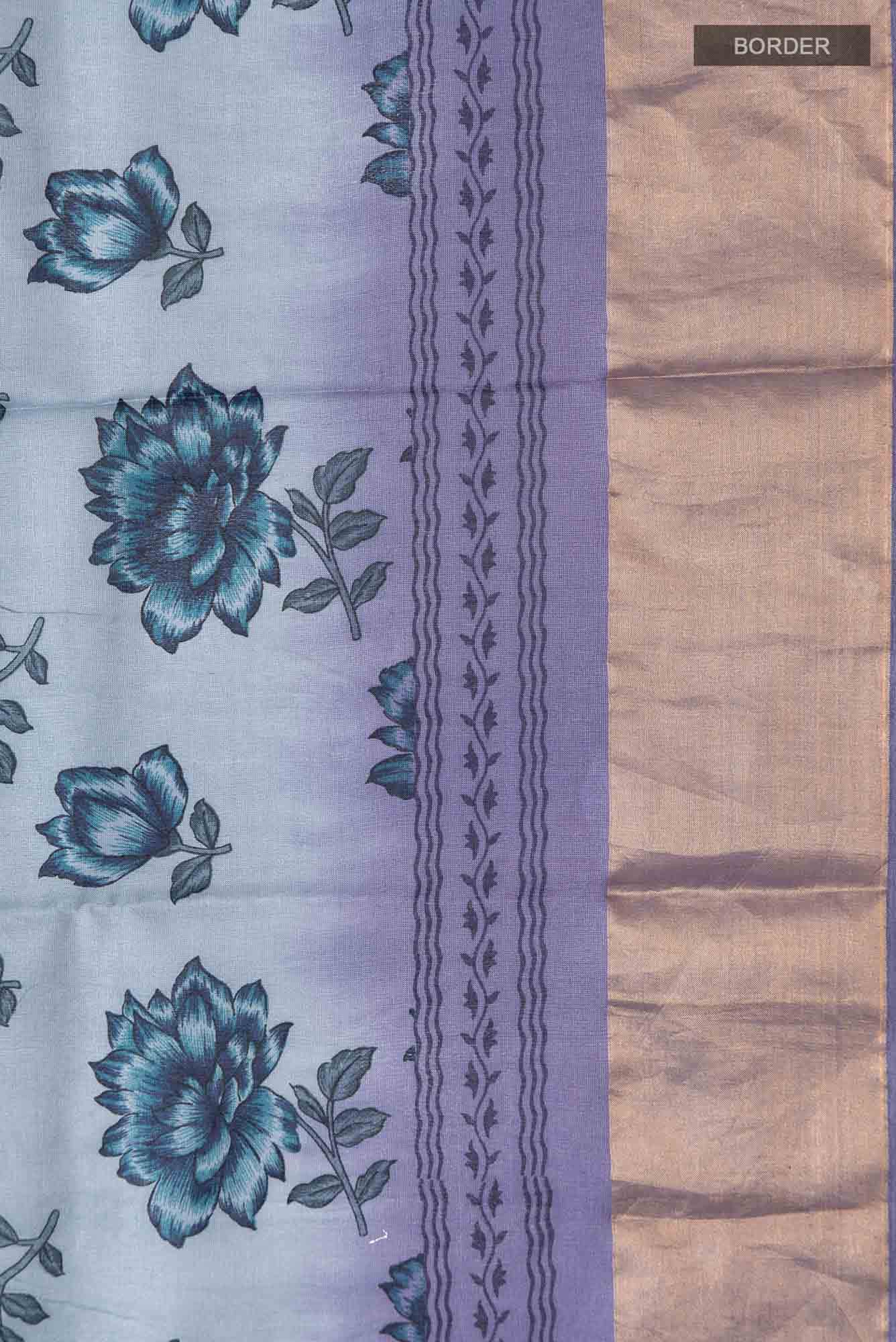 Lavender Bhagalpuri Tussar Silk Saree